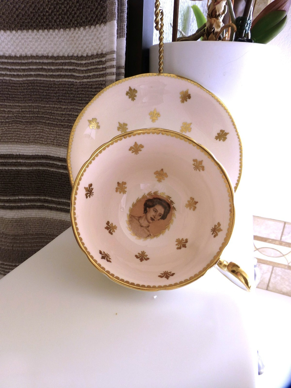 Vintage HRH Princess Margaret Aynsley China Cup and Saucer Trip to Canada 1958