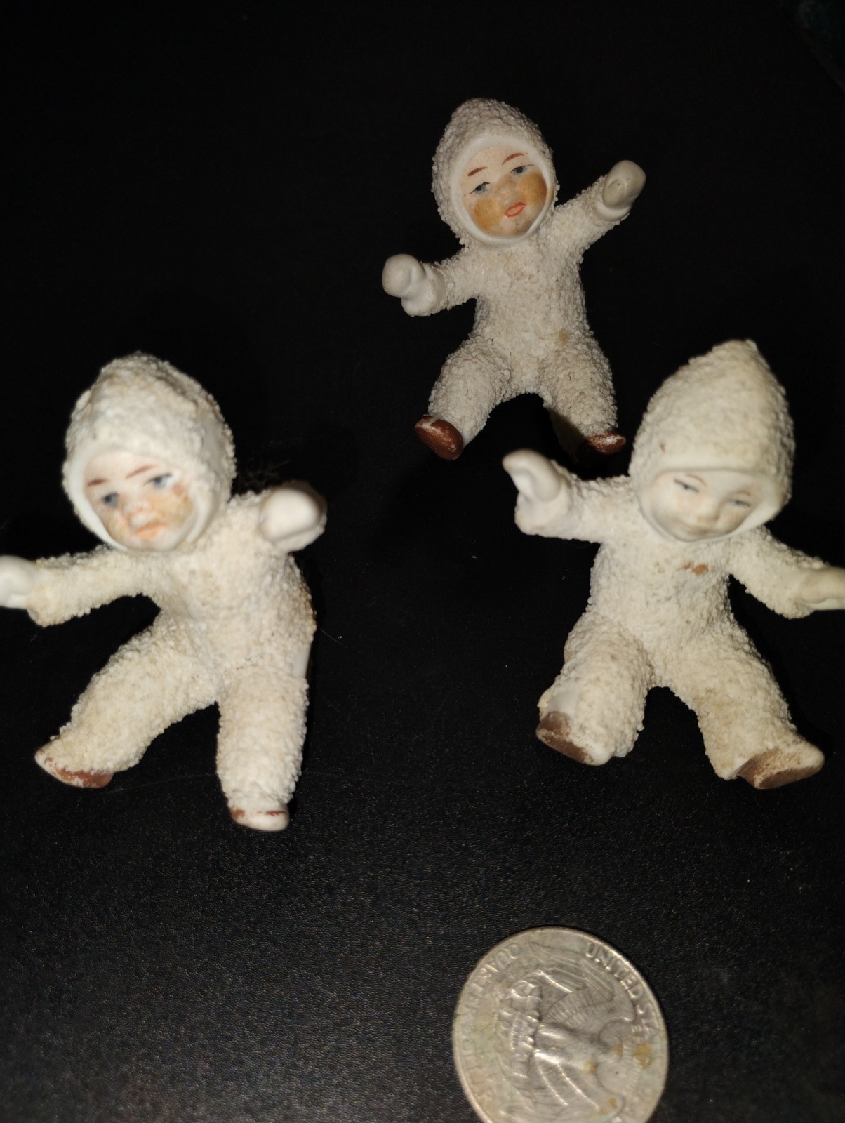 Vintage Miniature Snowbaby Trio – Three Charming Collectible Figurines