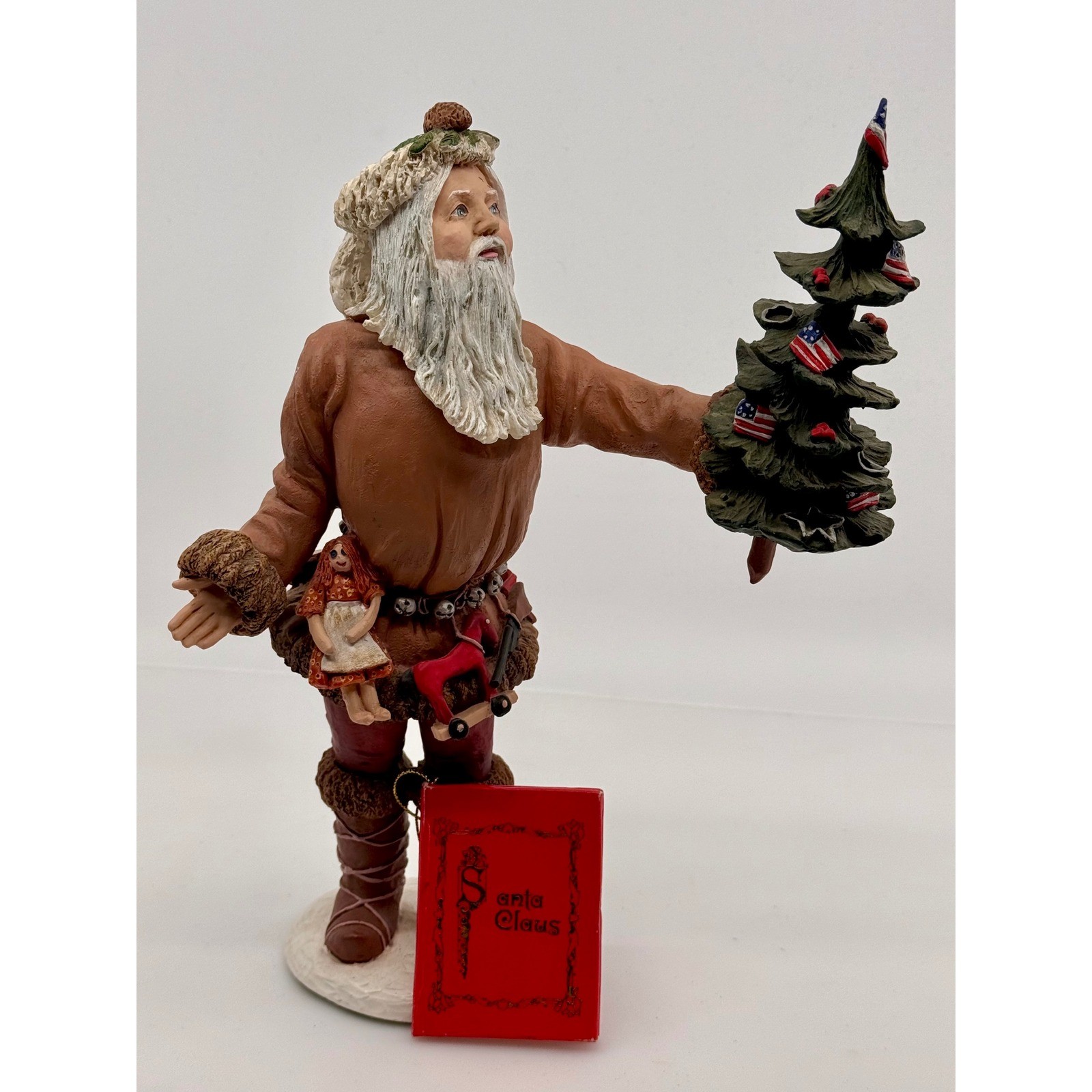 Duncan Royale Santa Pioneer History Of Santa 1983 Resin Figurine Brown 11.25 In