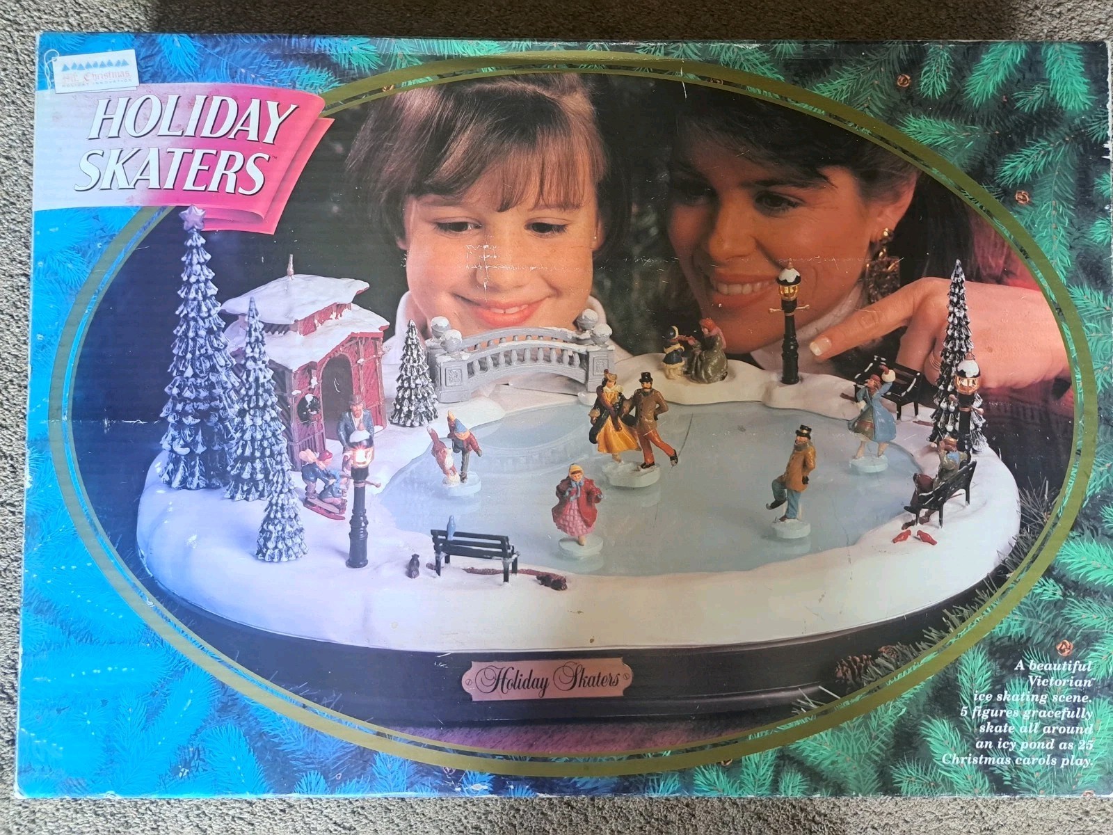 Mr. Christmas Holiday Skaters Victorian Ice Skating Rink VTG 100% Complete WORKS