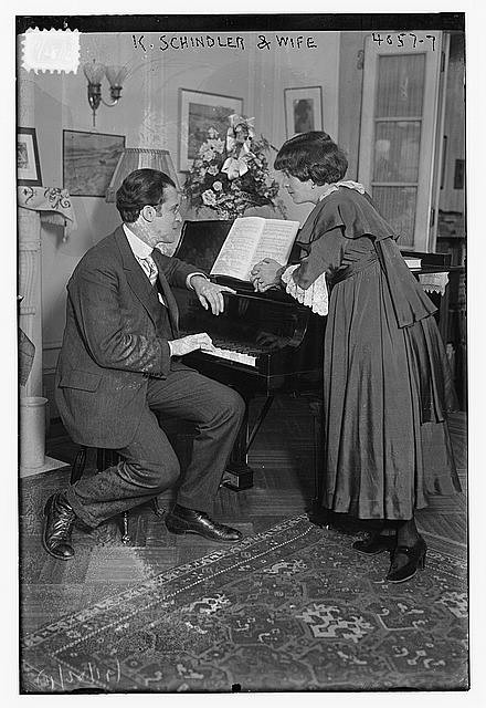Photo:Kurt Schindler Wife at Piano 1910s Composer Conductor Portrait