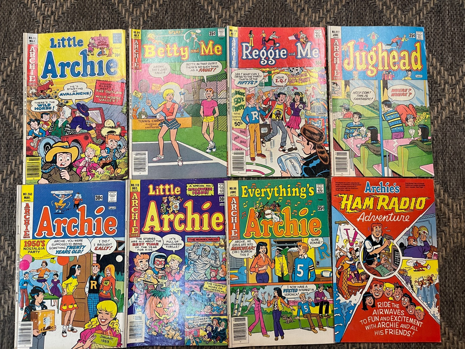Lot of 8 Archie Series Comic Books - 1970s Jughead, Little Archie, Reggie and Me Lot of 8 Archie Series Comic Books - 1970s Jughead, Little Archie, Reggie and Me
