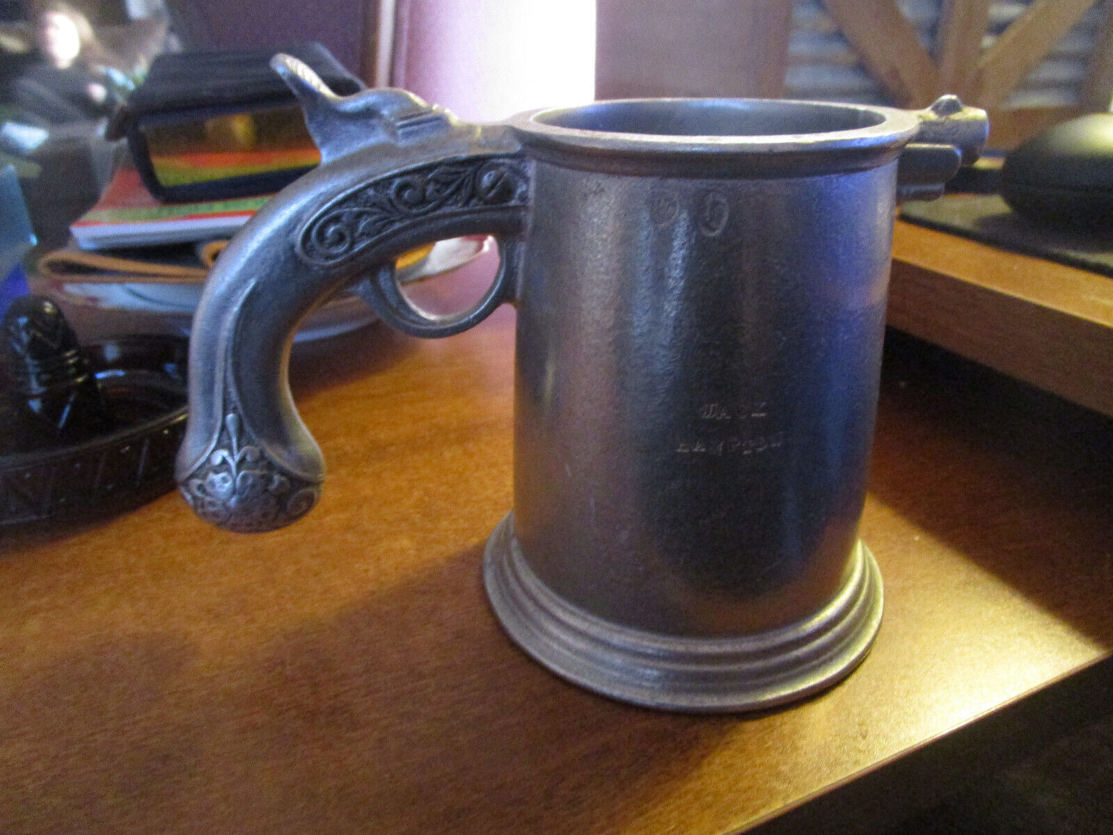 Wilton Pewter Pistol Mug w/ Pistol Handle