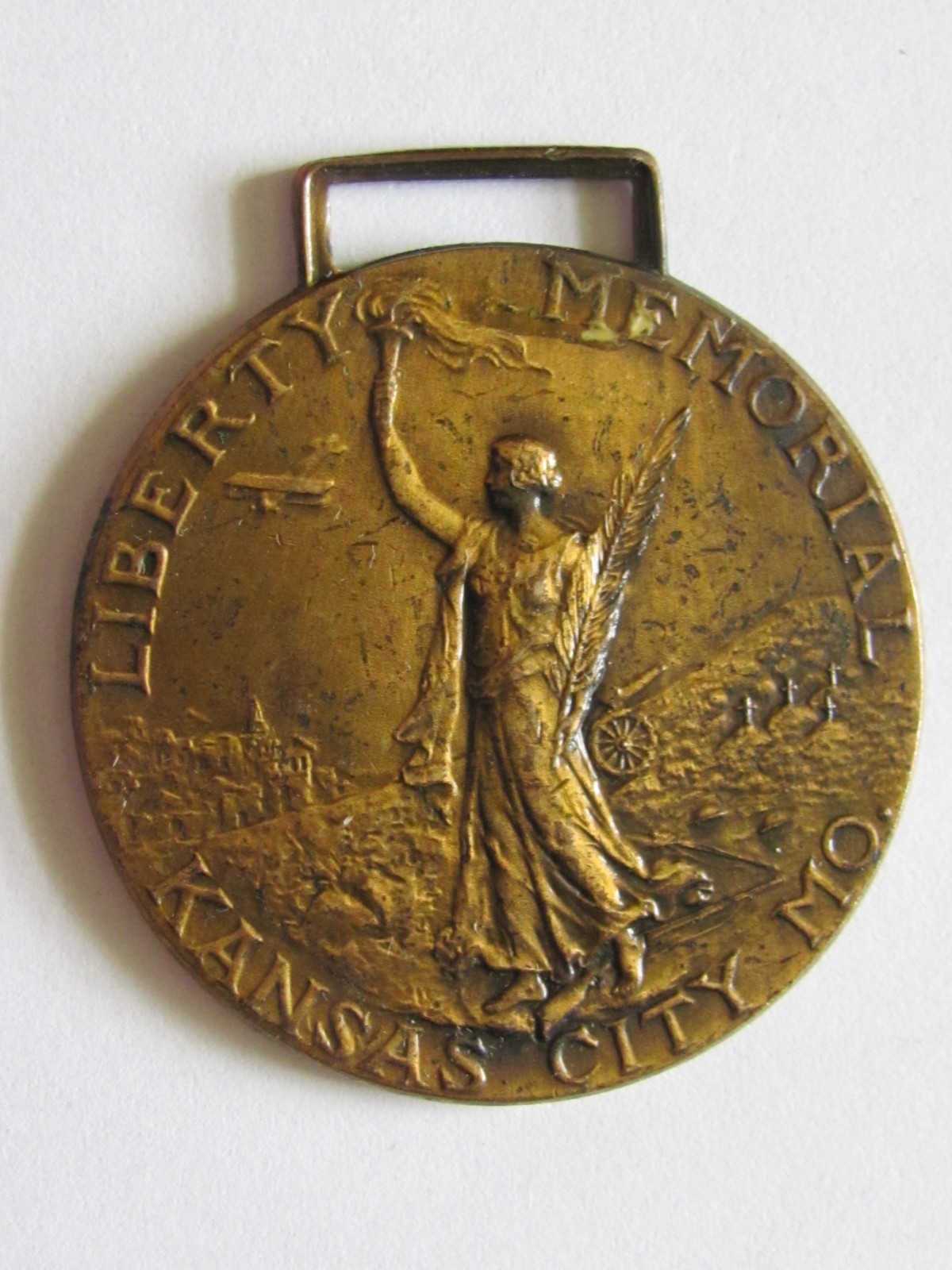 WW1 1921 LIBERTY MEMORIAL MONUMENT DEDICATION WATCH FOB KANSAS CITY