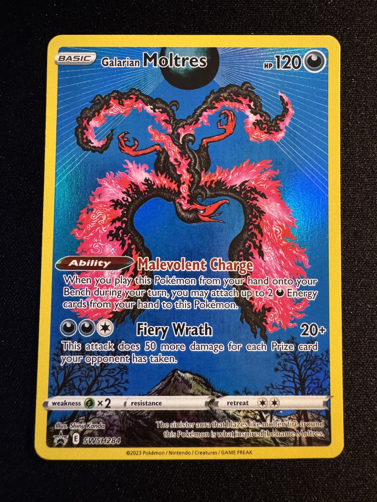 Pokémon TCG Galarian Moltres SWSH284 Crown Zenith Holo Black Star Promo 2023 NM