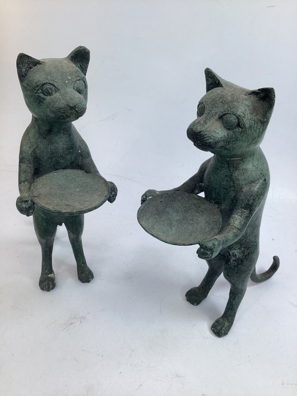 2 Vintage metal Cat Butler Sculpture In The Style of Diego Giacometti 2 Vintage metal Cat Butler Sculpture In The Style of Diego Giacometti