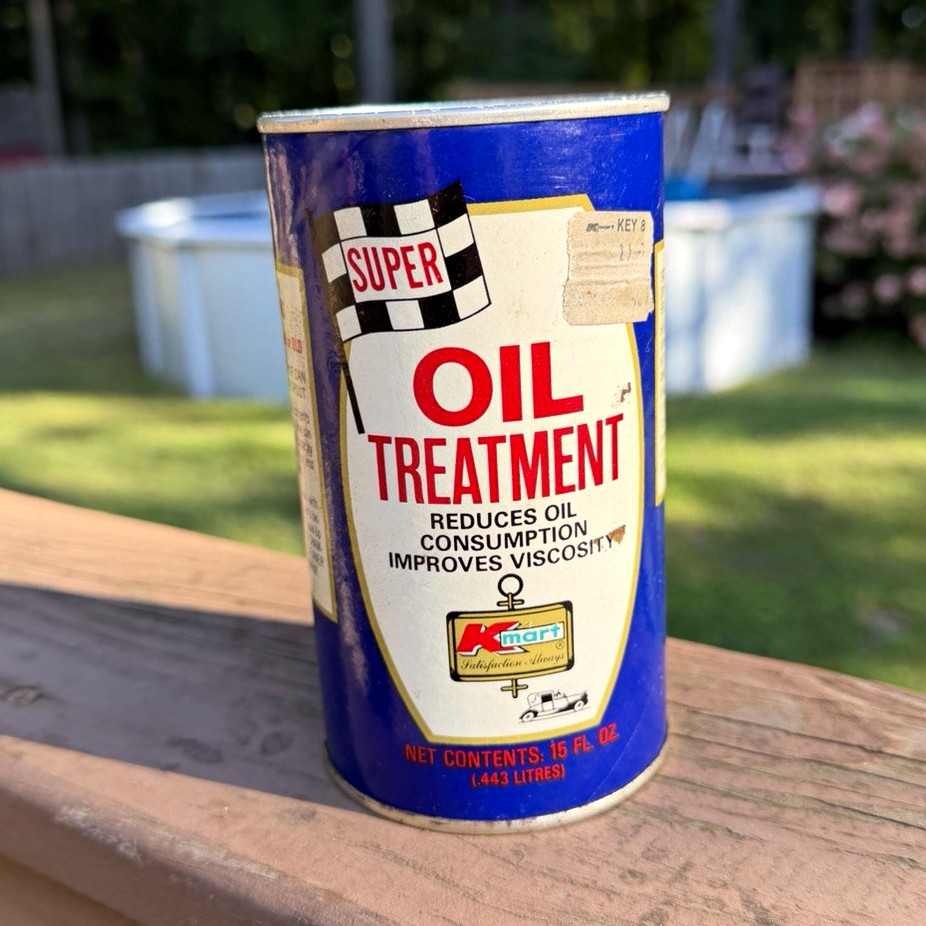 VTG 1970s Kmart Super Oil Treatment Can 15oz FULL Unopened NOS w/ Price Tag VTG 1970s Kmart Super Oil Treatment Can 15oz FULL Unopened NOS w/ Price Tag