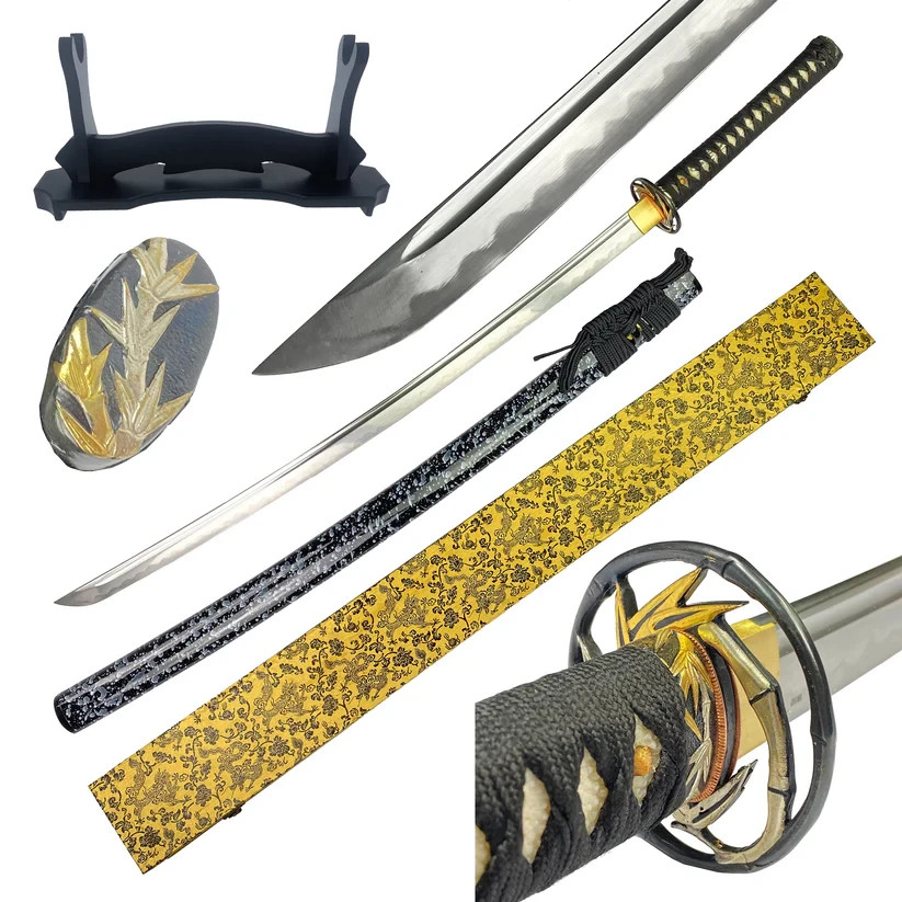Musashi Take Bamboo Hand Forged Clay Tempered T10 Samurai Katana Sword Musashi Take Bamboo Hand Forged Clay Tempered T10 Samurai Katana Sword
