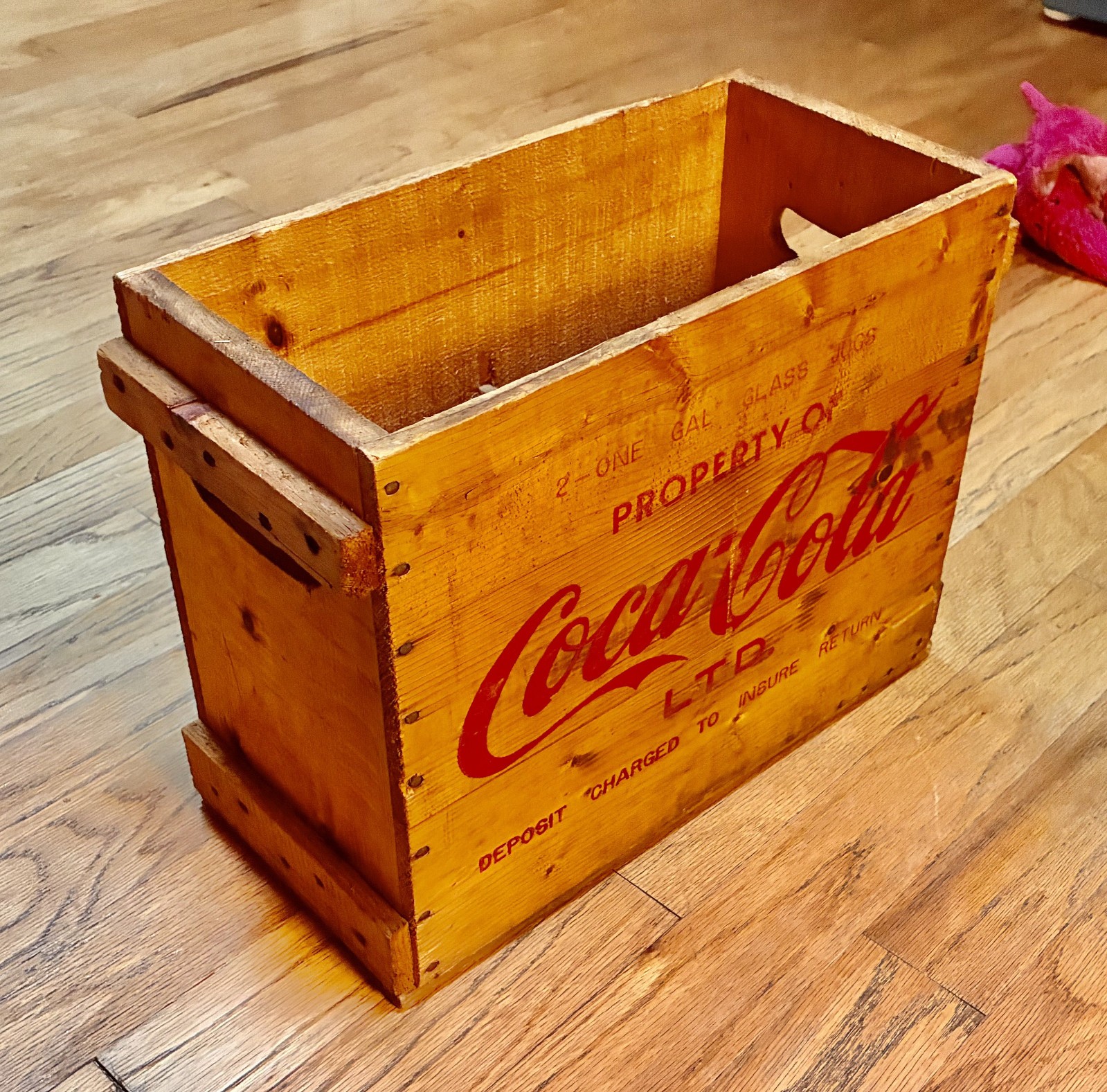 Rare Large Vintage Coca-Cola Wooden Crate 17”L 13”H 13.5”D - 2 One Gallon Jugs Rare Large Vintage Coca-Cola Wooden Crate 17”L 13”H 13.5”D - 2 One Gallon Jugs
