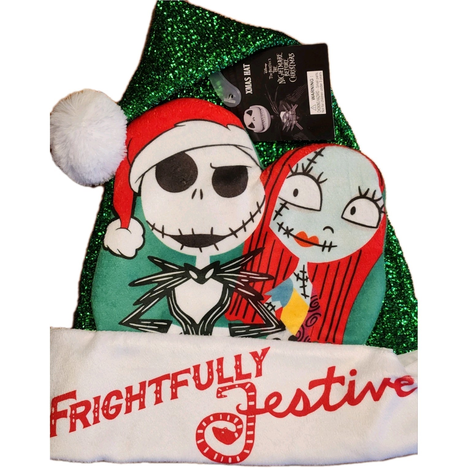 NEW Nightmare Before Christmas Jack & Sally Santa Hat - Disney XMAS Holiday 
