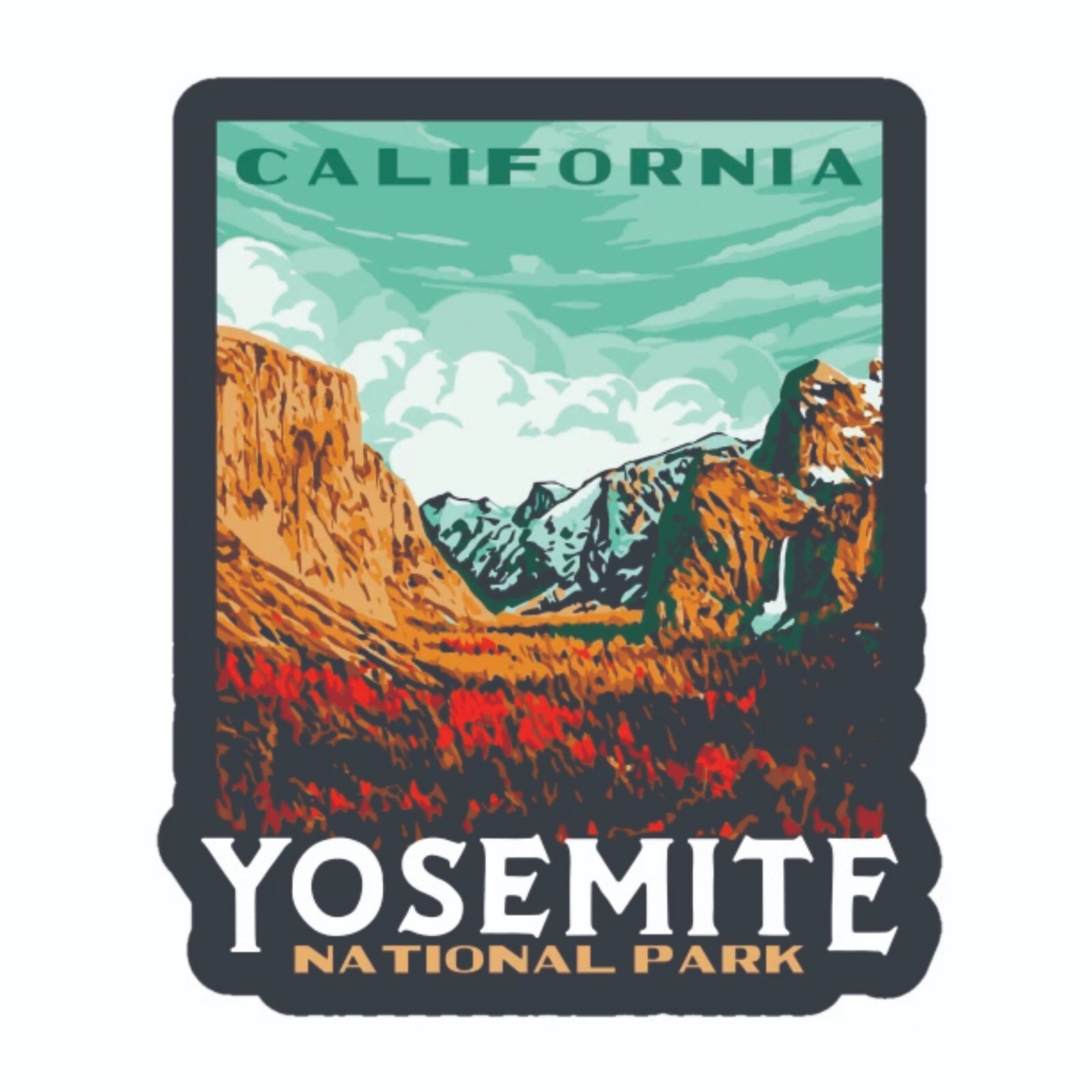 Yosemite National Park Sticker California National Park Decal Yosemite National Park Sticker California National Park Decal