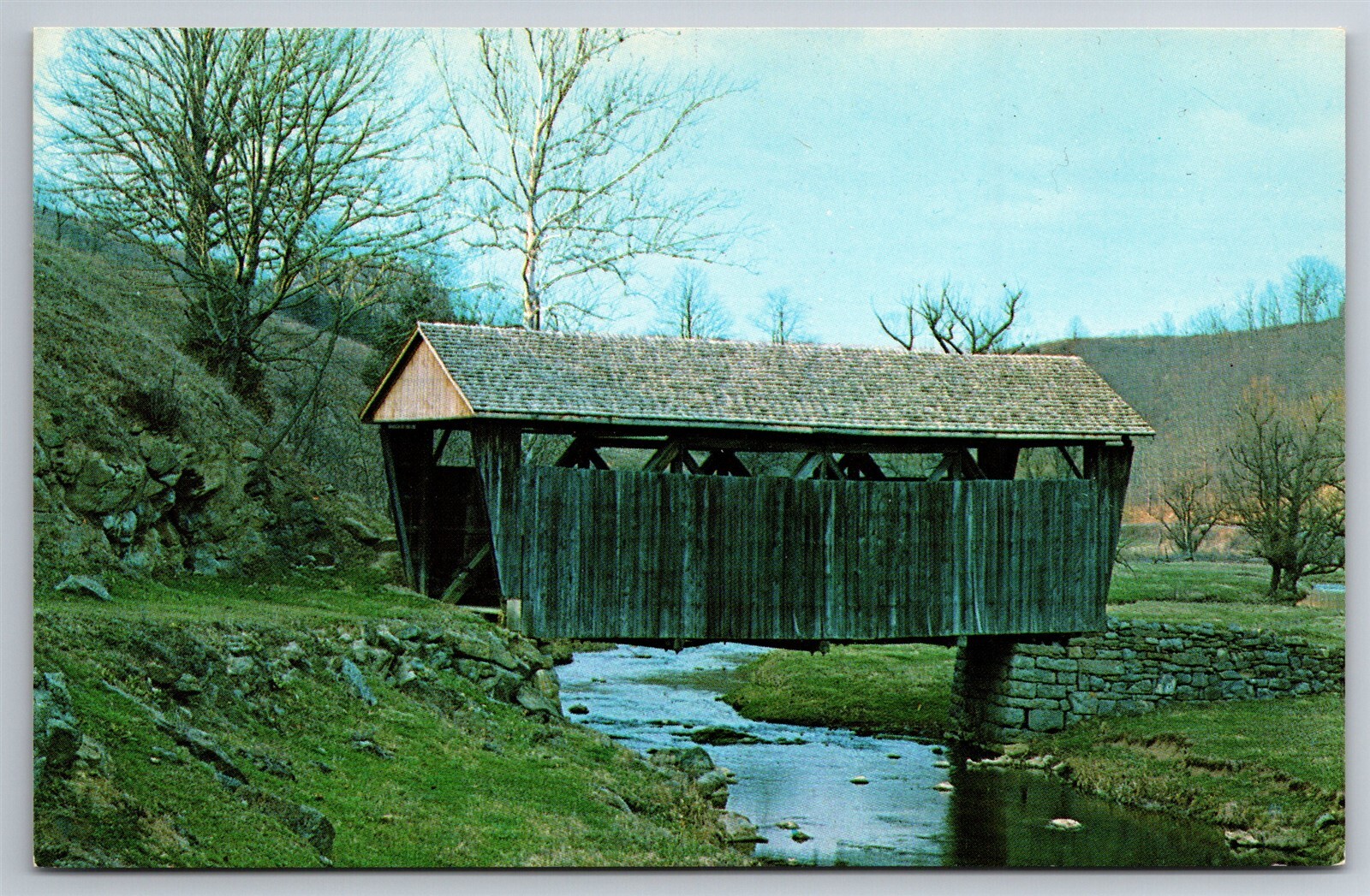Covered Bridge Indian Creek Salt Sulphur Springs WV Postcard U10 Covered Bridge Indian Creek Salt Sulphur Springs WV Postcard U10