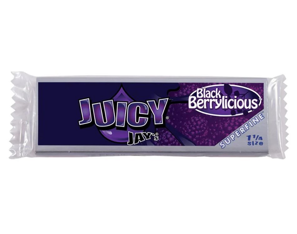 Juicy Jay's Rolling Paper Superfine 1 1/4 Black Berrylicious 24 Pack 32 CT