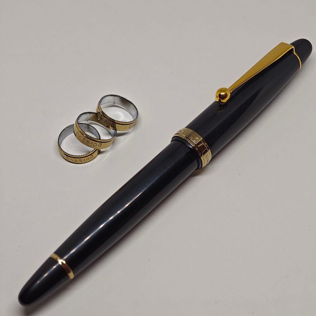 Ohashido Handmade JSU Ebonite 14K Fountain Pen Black ＆Gold