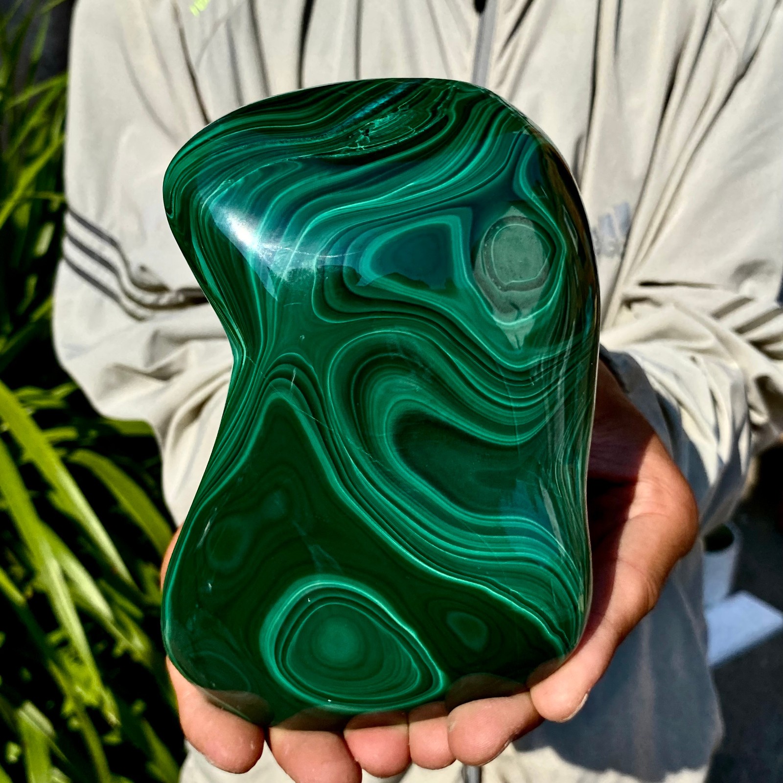 3.3LB Natural Polished Malachite Mineral freeform specimen Reiki Stone
