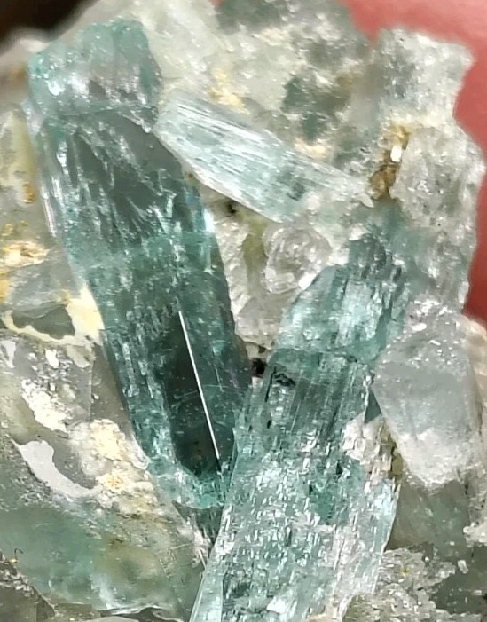 Rare Vanadium  Beryl on and in Fluorite 2 rainbow Iris  Nasawawa Nigeria