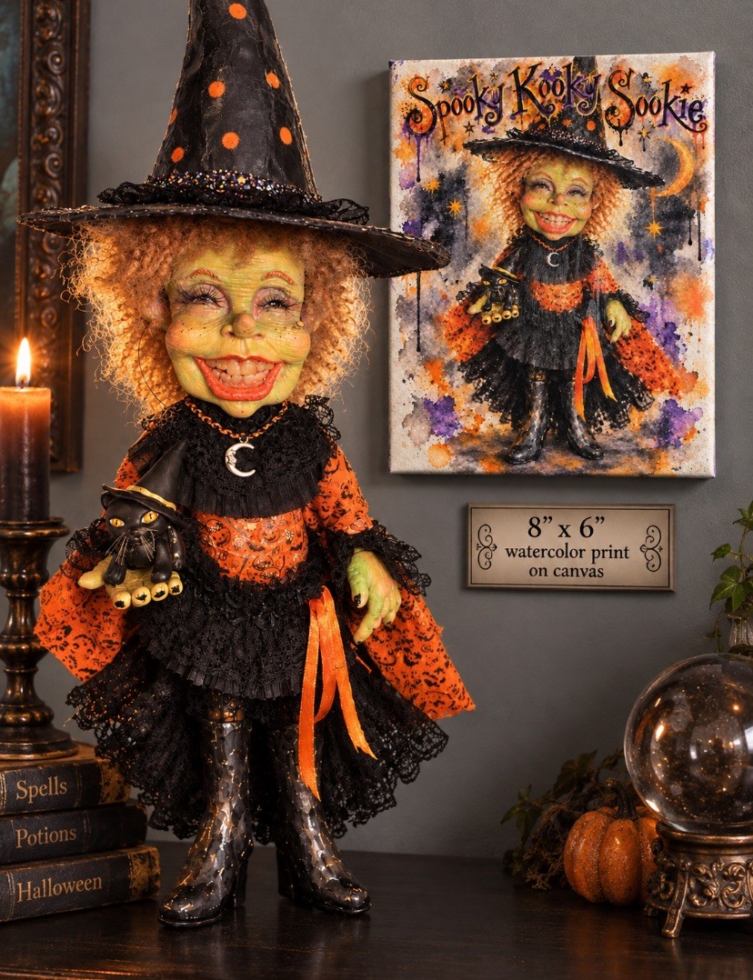 OOAK Halloween Witch hag Artist doll sculpted by Mikey O’ Fantasysculpts