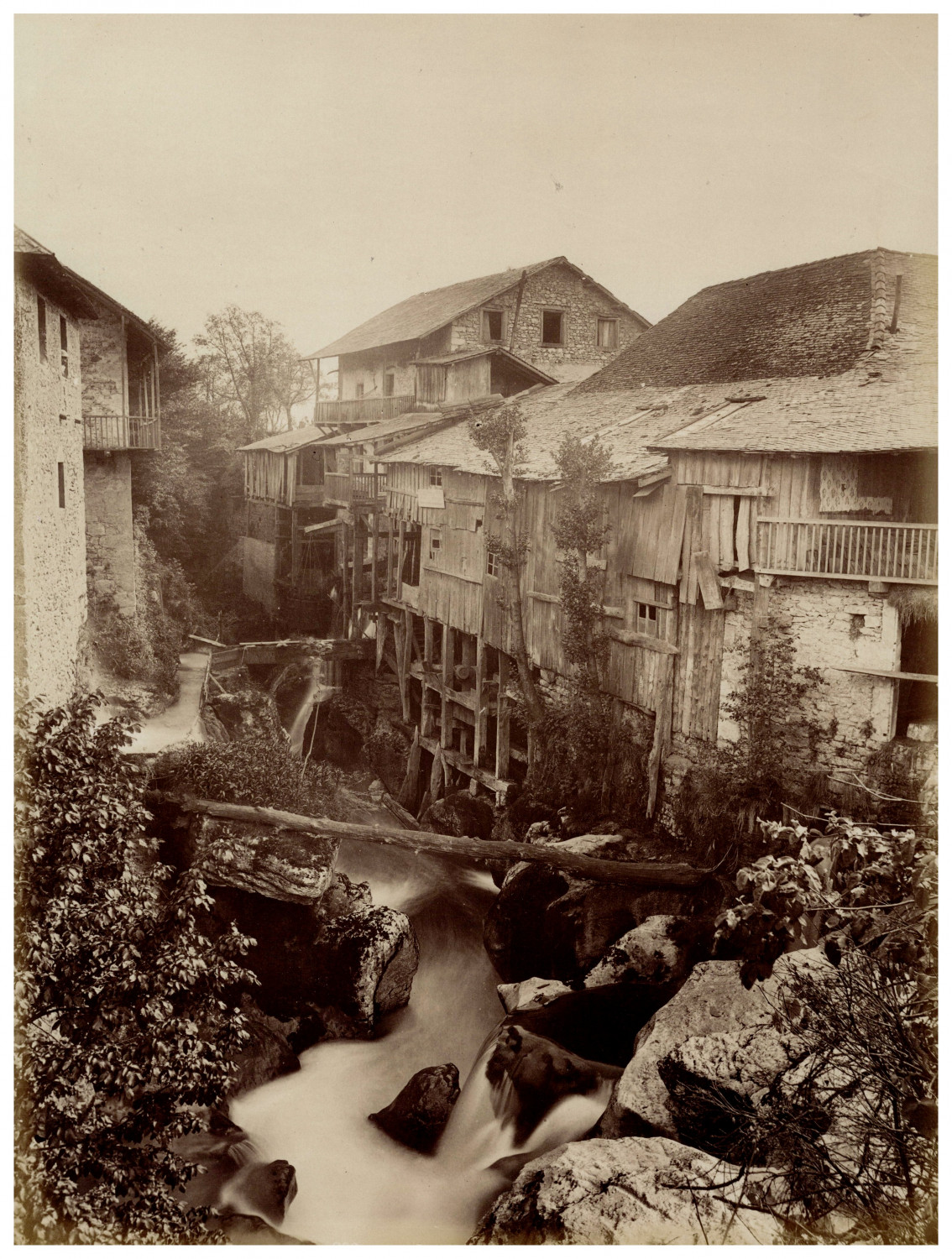 Neurdein, France, Grésy-sur-Aix, Les Moulins vintage albumen print Albu print Neurdein, France, Grésy-sur-Aix, Les Moulins vintage albumen print Albu print
