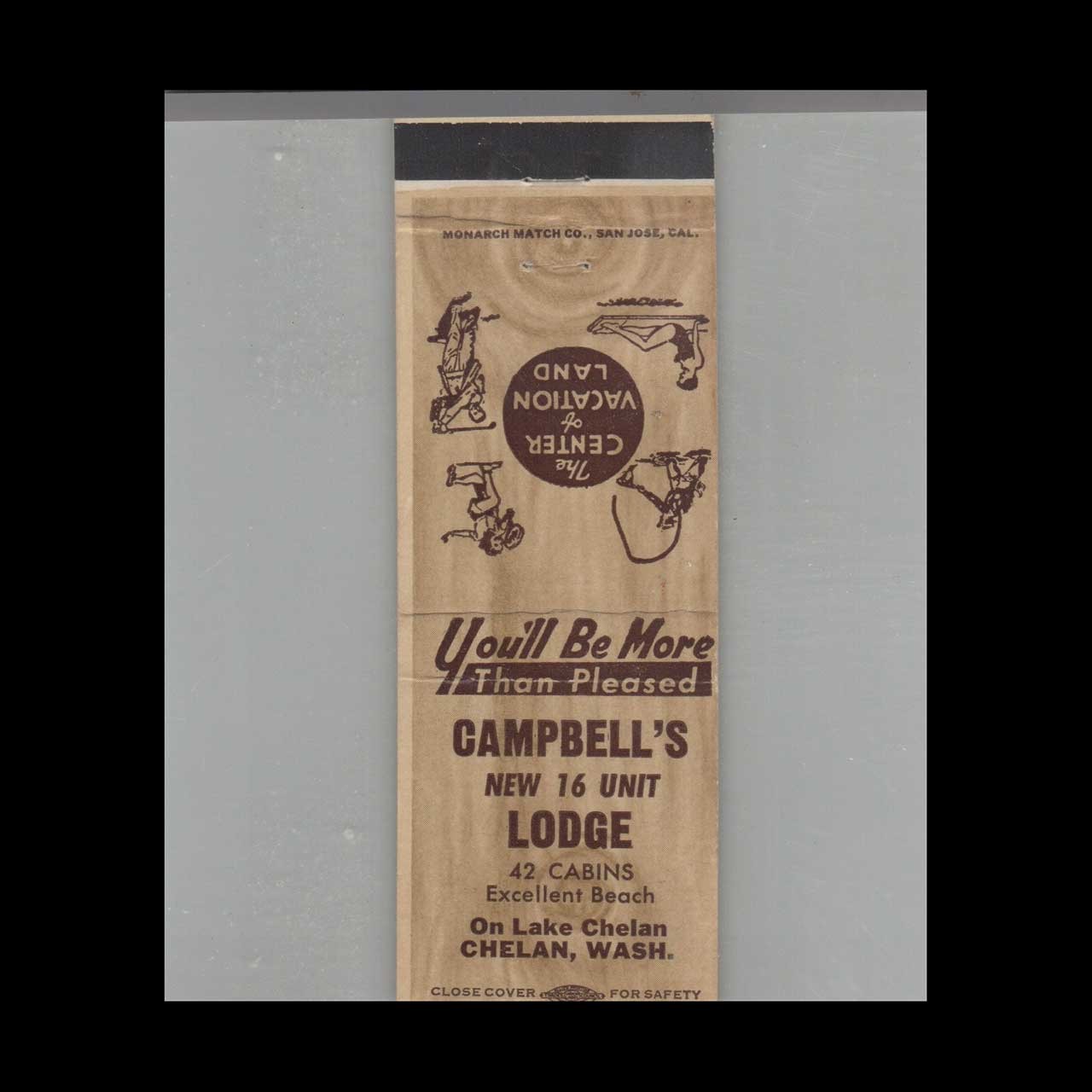 Matchbook Cover Campbell\'s Lodge Chelan WA