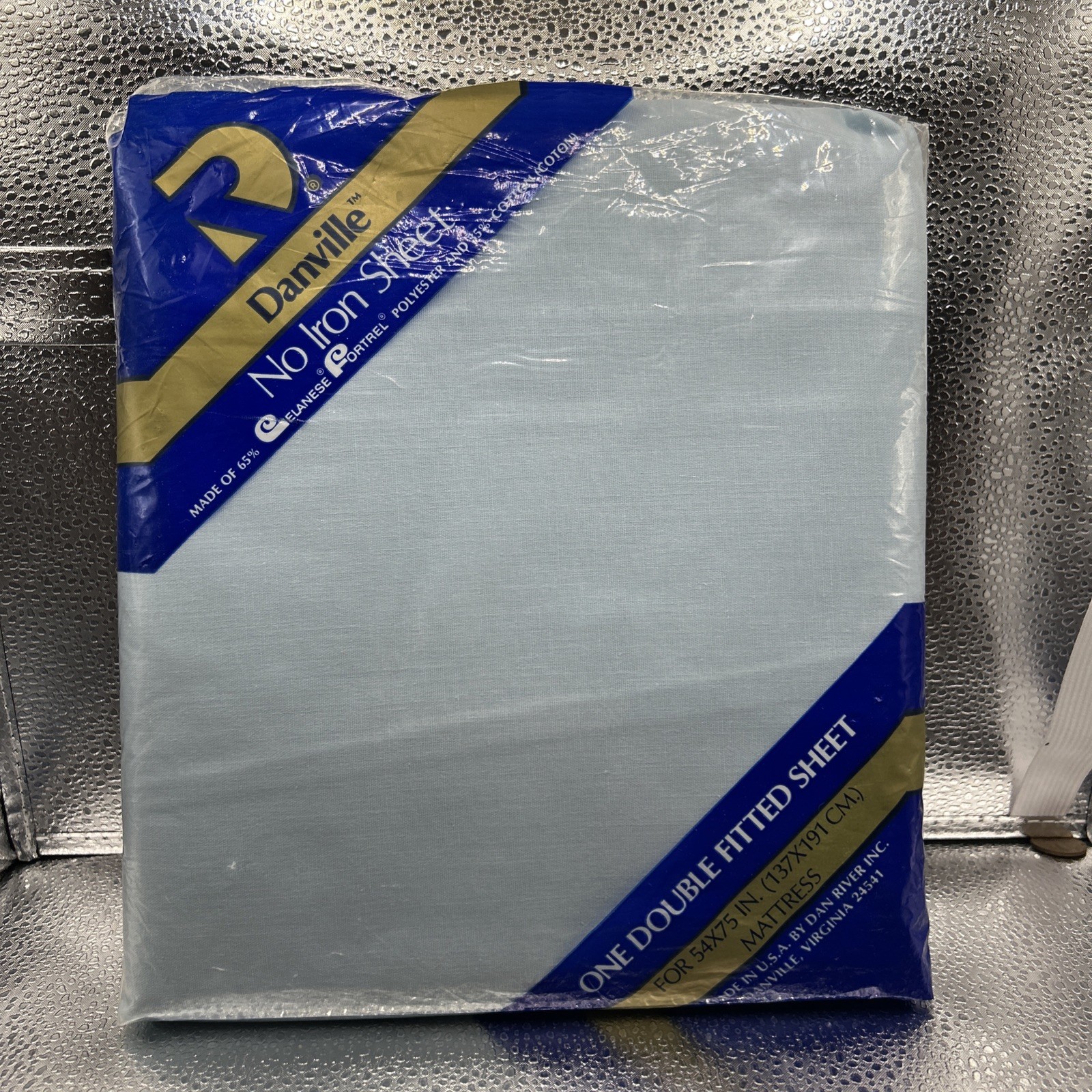 NOS Danville Light Blue VTG Double Fitted Sheet 54” X 75” No Iron NOS Danville Light Blue VTG Double Fitted Sheet 54” X 75” No Iron
