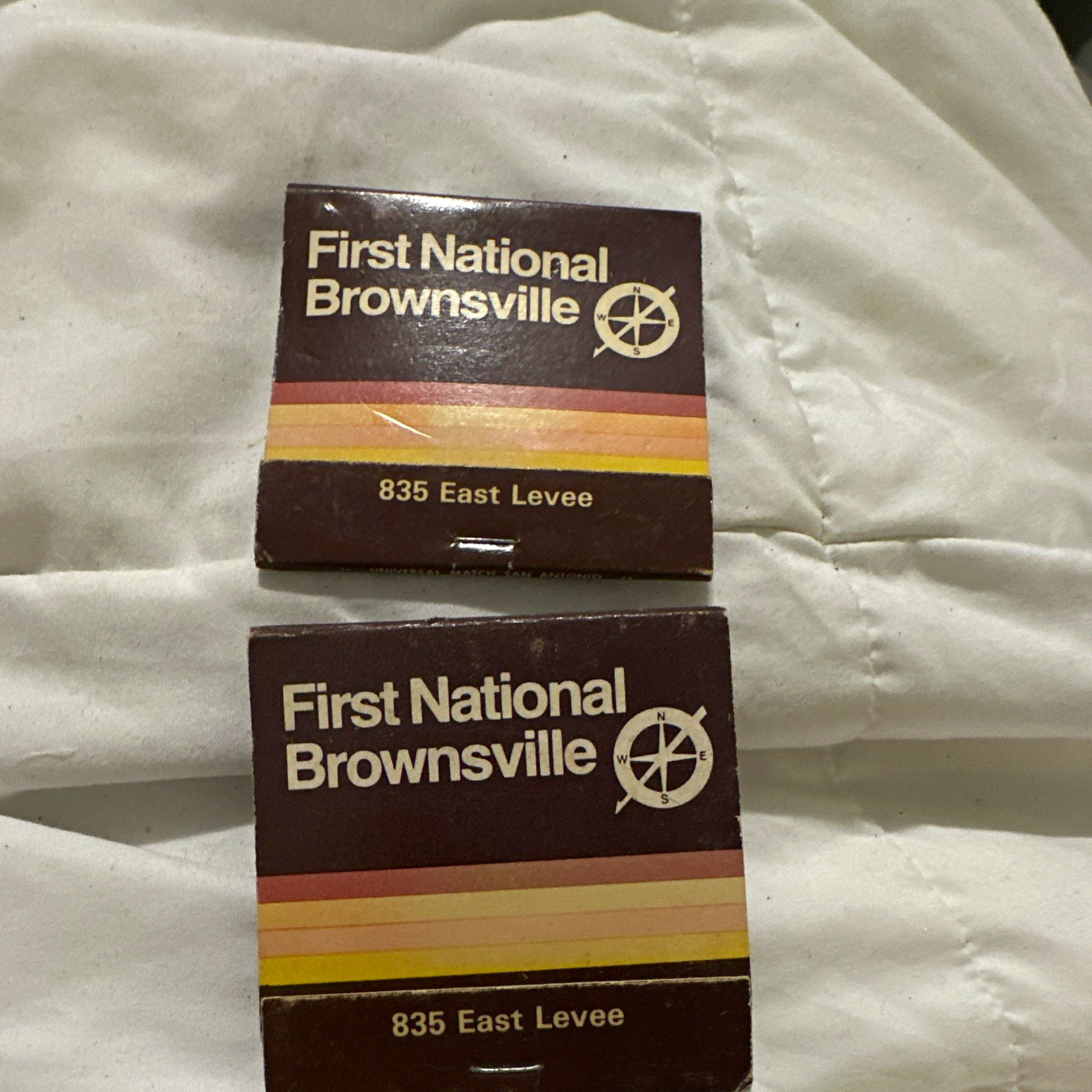 Vintage First National Brownsville TX 835 East Levee Advertising Matchbooks (2)