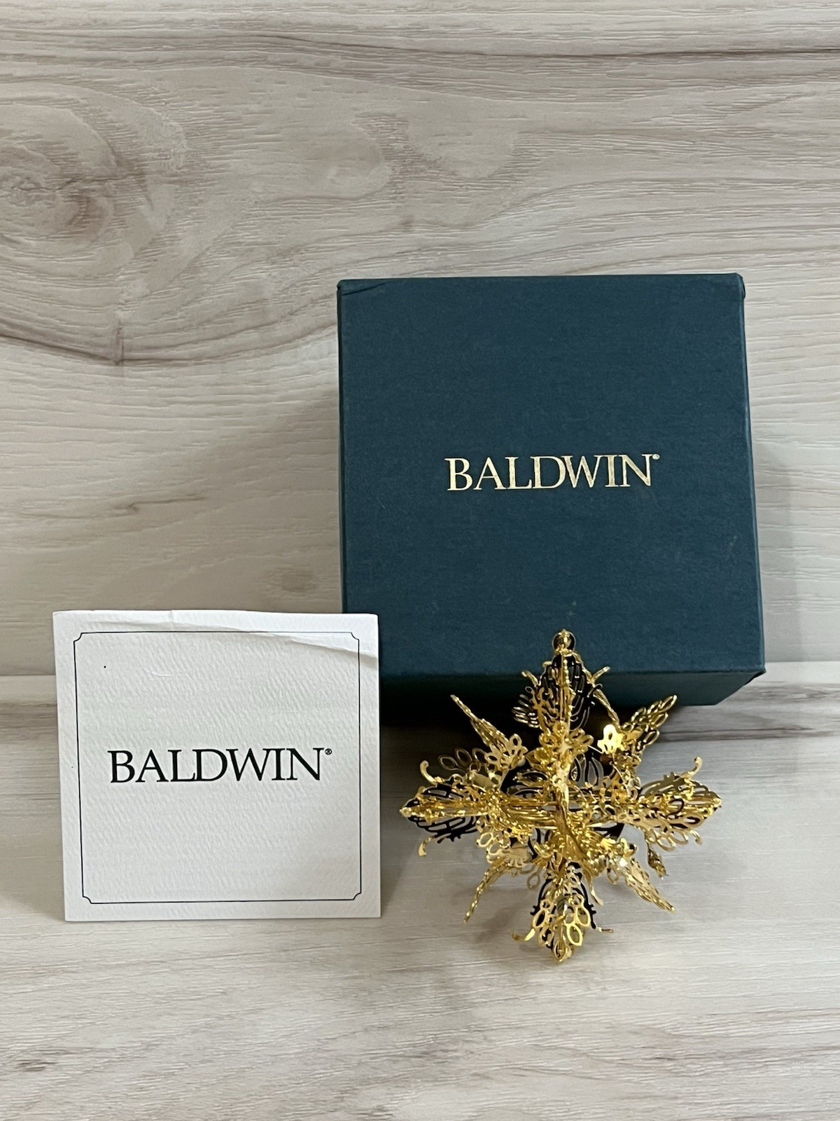 VTG 1998 Baldwin Annual Brass Kensington Snowflake Ornament Box Metal Ornament VTG 1998 Baldwin Annual Brass Kensington Snowflake Ornament Box Metal Ornament