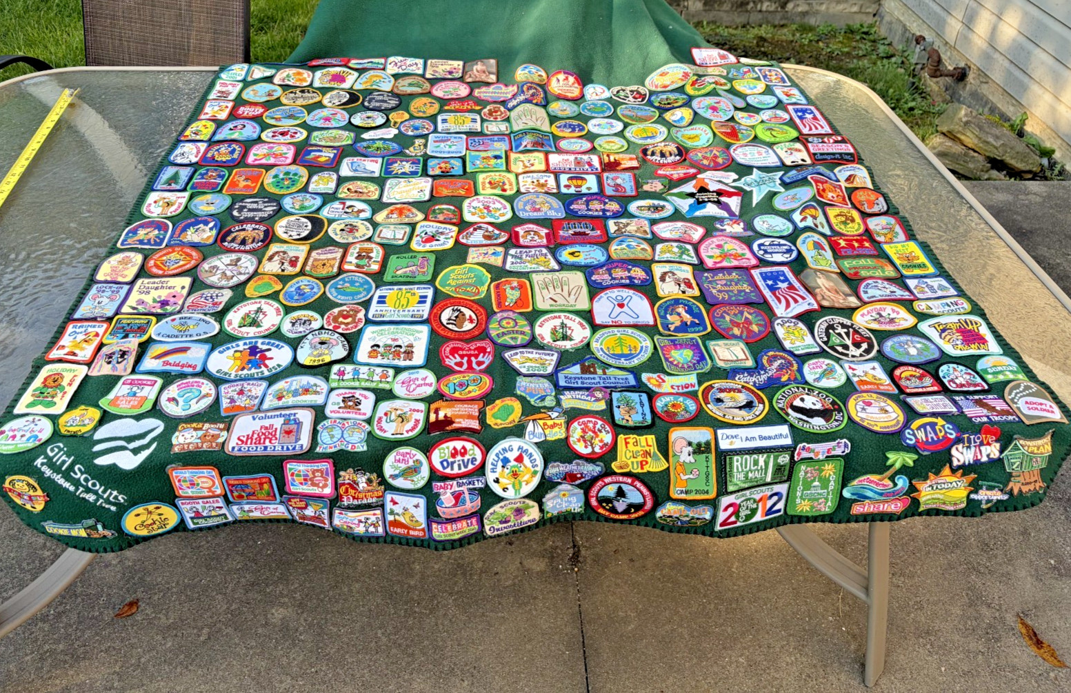 Huge Girl Scout Patch Banner Sewn Badges GSUSA Camp Event Collection Display
