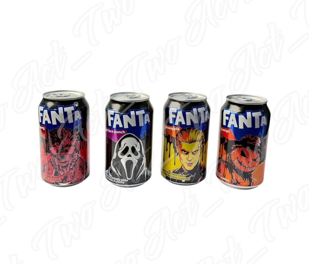 Fanta HORROR Set of 4 Halloween Ghostface Werewolf Vampire Pumpkin 12oz Cans Fanta HORROR Set of 4 Halloween Ghostface Werewolf Vampire Pumpkin 12oz Cans