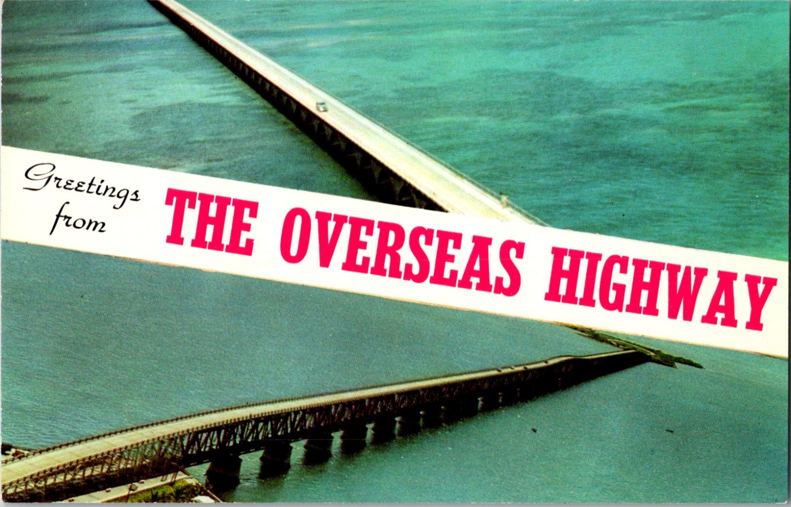 Greetings From The Overseas Highway Florida Chrome Postcard Greetings From The Overseas Highway Florida Chrome Postcard