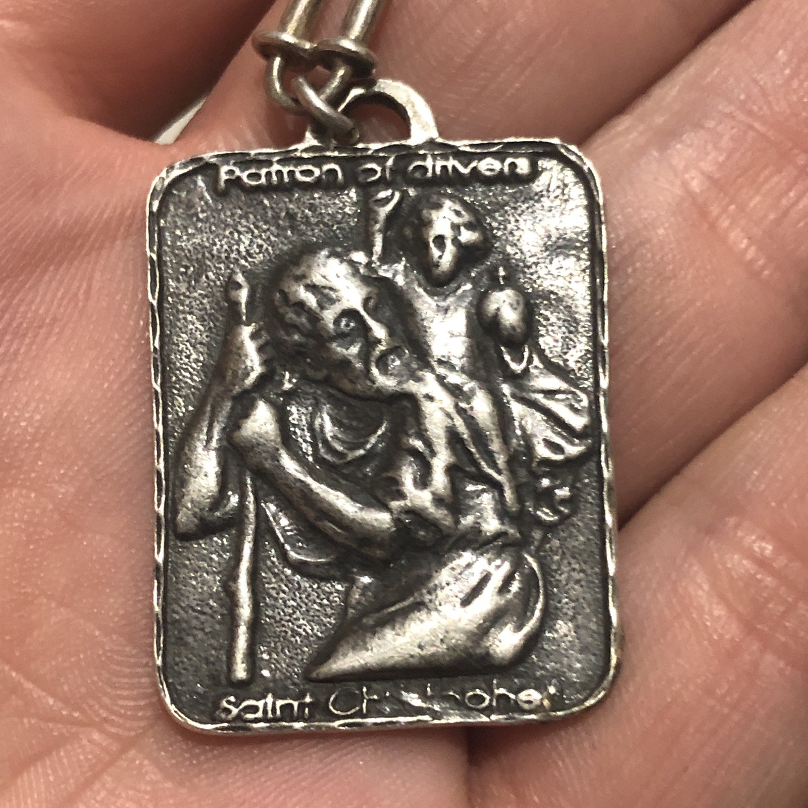 Vintage St. Christopher Small Medal Pendant: Patron Saint of Travel Land Sea Air Vintage St. Christopher Small Medal Pendant: Patron Saint of Travel Land Sea Air