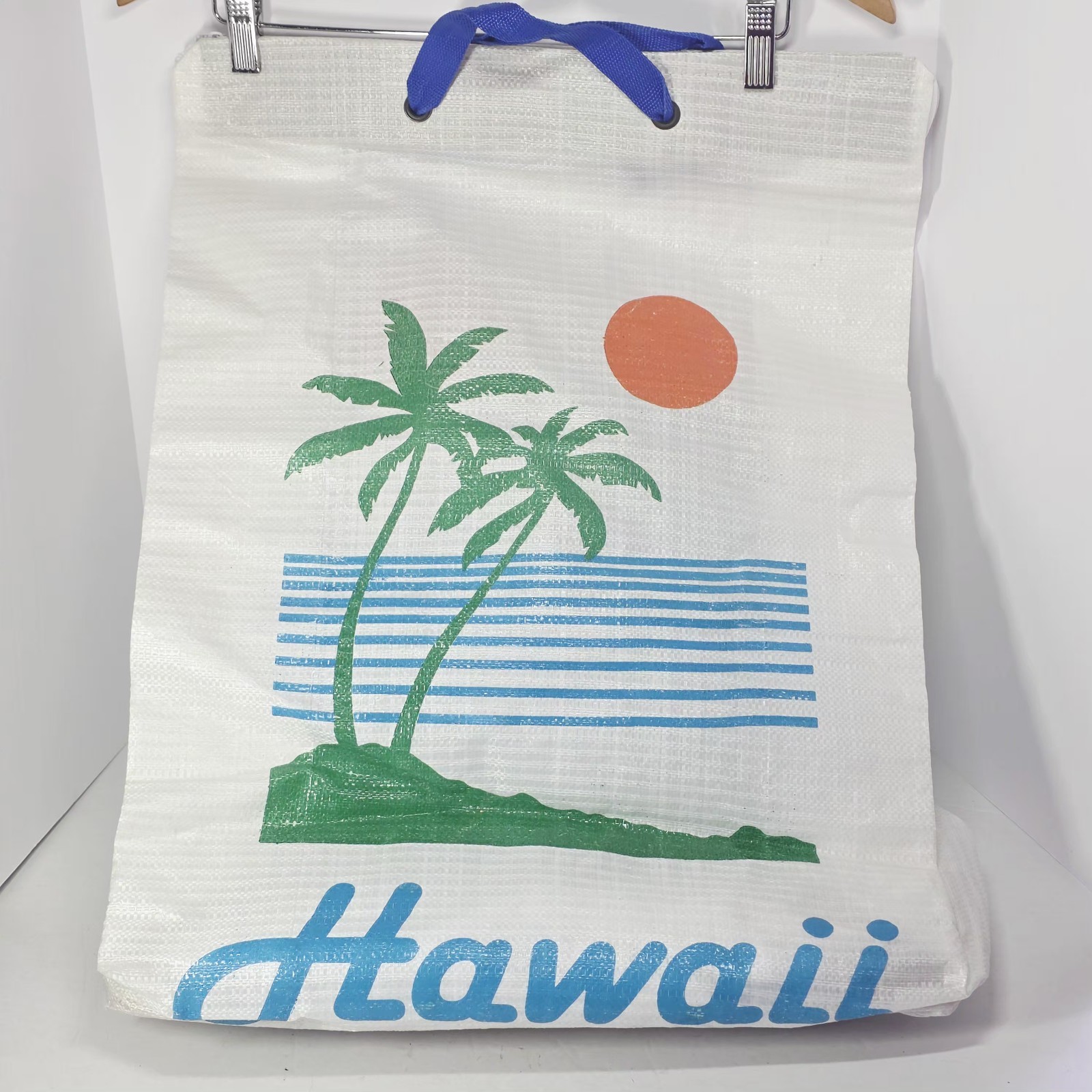 Unique Vintage Hawaii Shopping Bag w/ Wheels, Zipper 