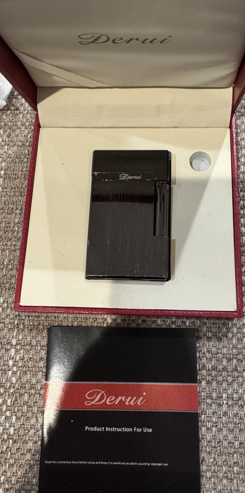 New Derui Silver Slide Ignition Torch Butane Metal Lighter