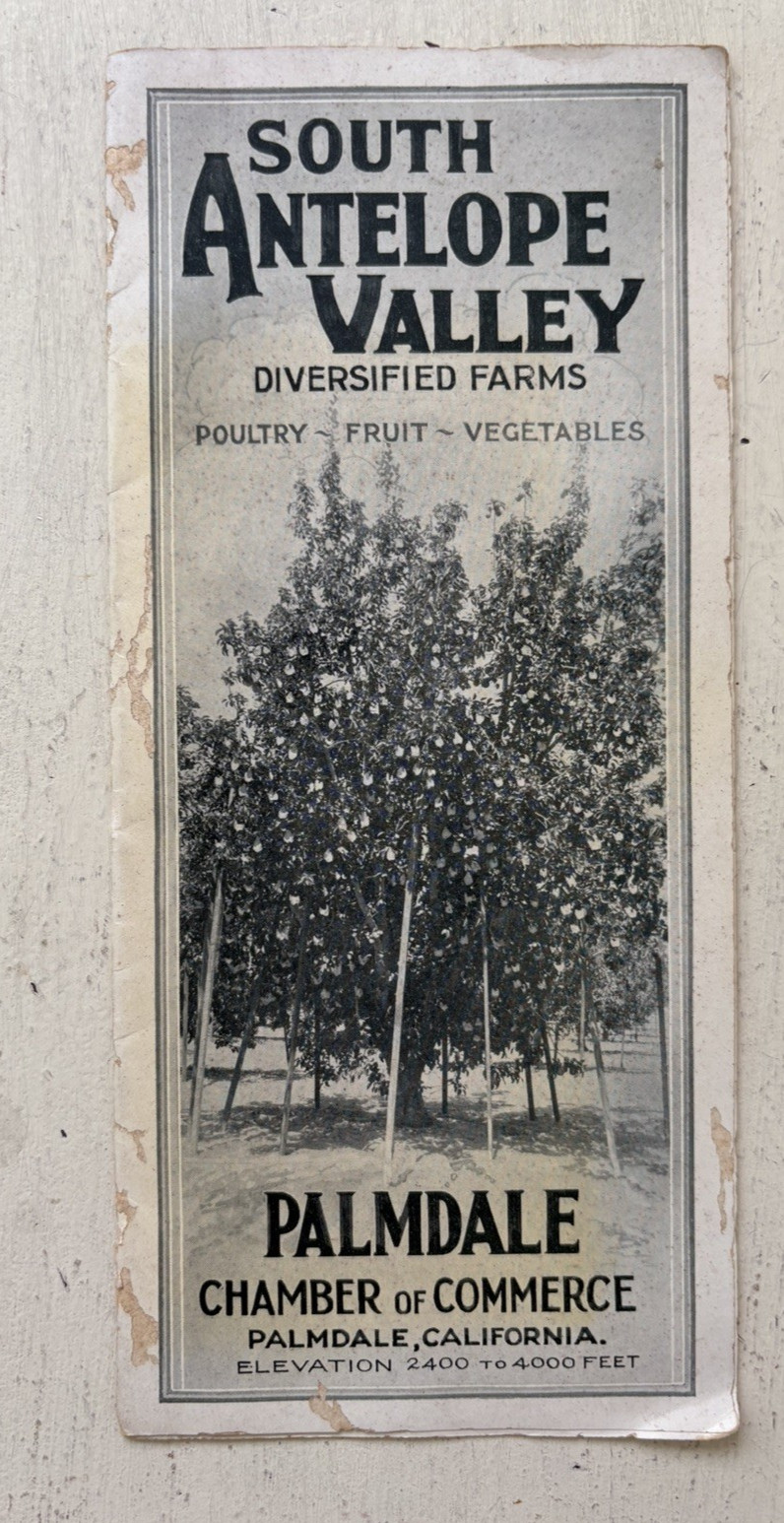 1920s Palmdale California Chamber of Commerce Brochure Antelope Valley Farms 