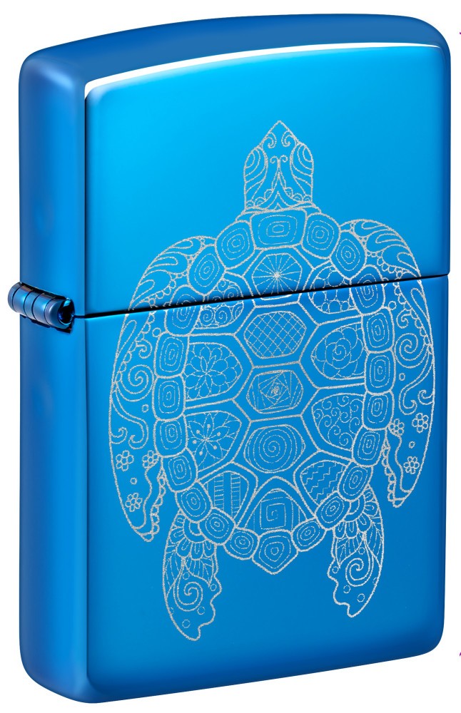 Zippo Zen Turtle Design High Polish Blue Windproof Pocket Lighter, 46177-000003 Zippo Zen Turtle Design High Polish Blue Windproof Pocket Lighter, 46177-000003
