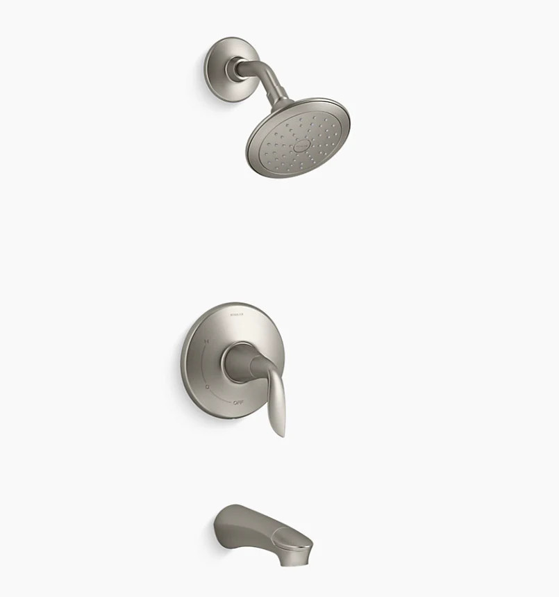 New Brushed Nickel Refinia Rite-Temp bath and shower trim with 1.75 gpm New Brushed Nickel Refinia Rite-Temp bath and shower trim with 1.75 gpm