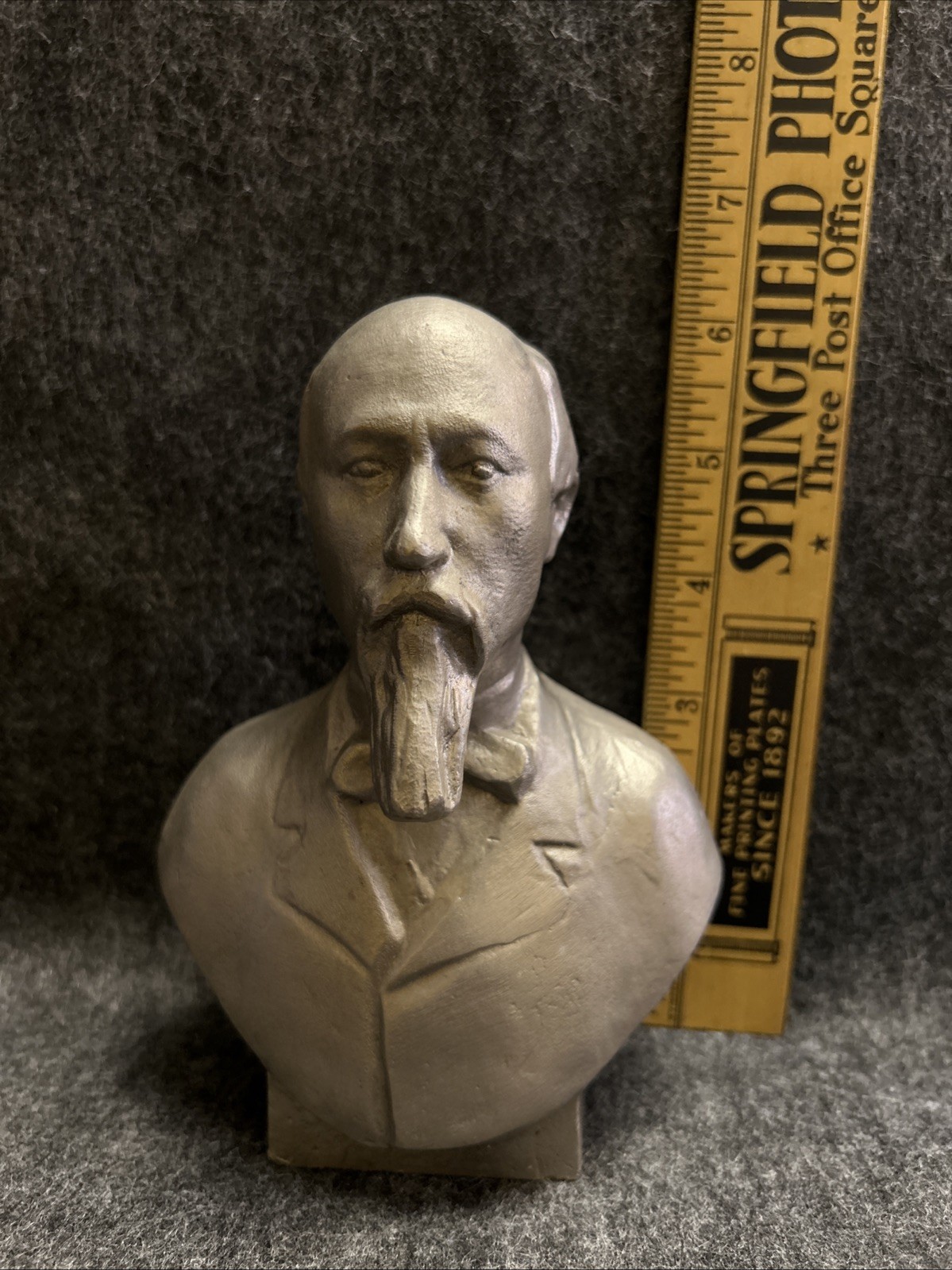Vintage Soviet Russian Metal Statue Bust- Nikolay Nekrasov 6\ Vintage Soviet Russian Metal Statue Bust- Nikolay Nekrasov 6\