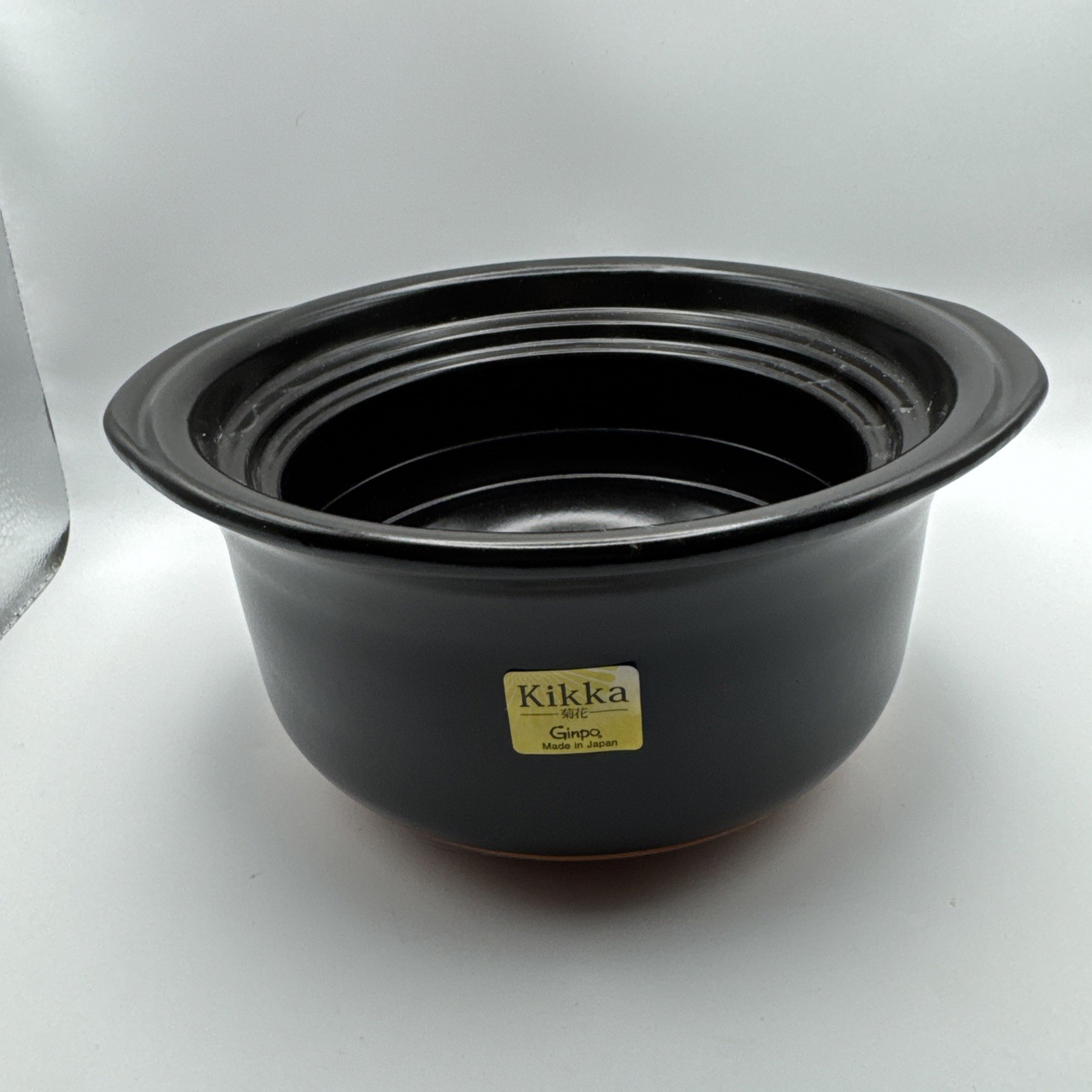 Ginpo kikka Japan Pottery Chrysanthemum Rice Clay Pot (Ame Glaze) No Lid Read Ginpo kikka Japan Pottery Chrysanthemum Rice Clay Pot (Ame Glaze) No Lid Read
