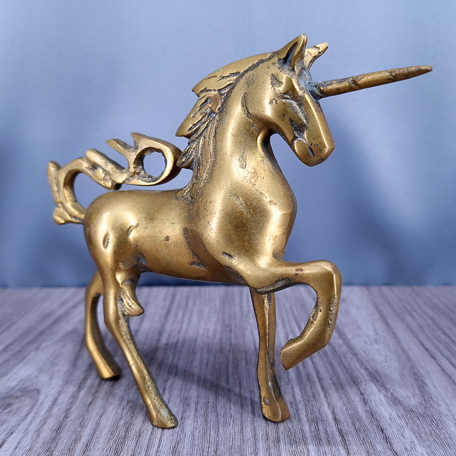 Vtg Brass Unicorn 5 inch Fantasy Sculpture Mythical Figurine Vtg Brass Unicorn 5 inch Fantasy Sculpture Mythical Figurine