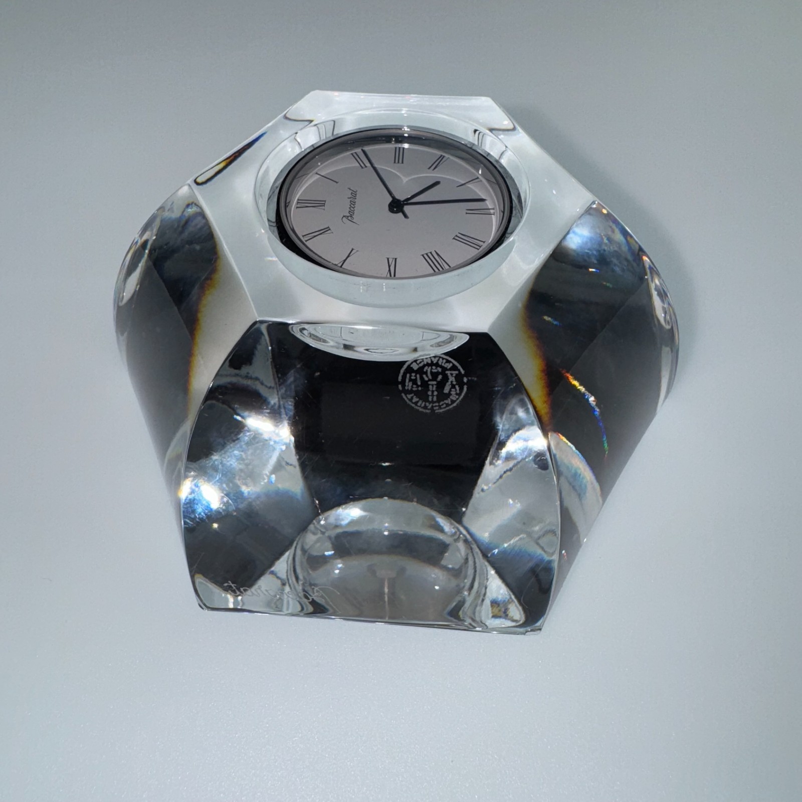 Baccarat Crystal Desktop Clock/Paperweight C-001