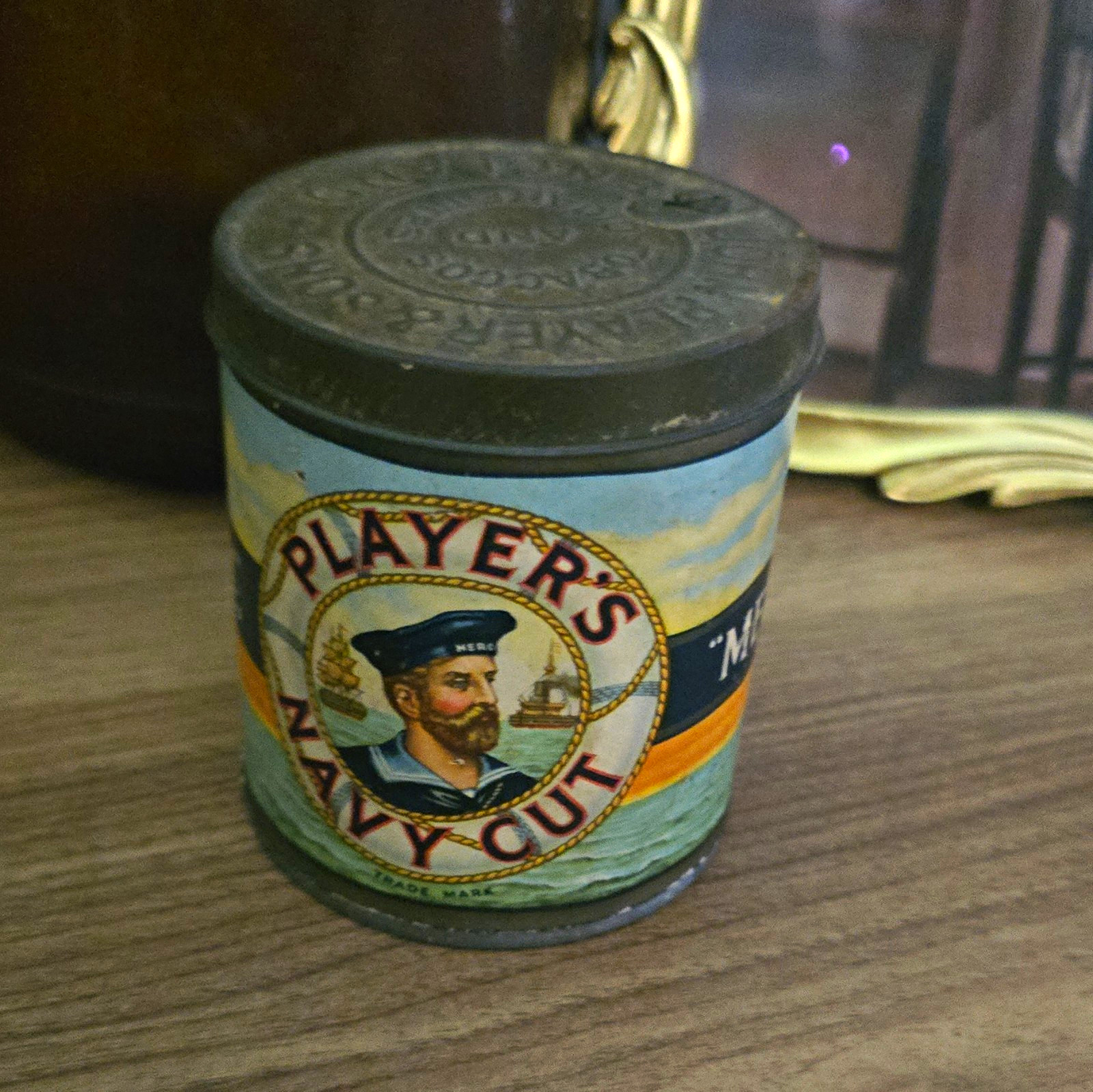 Player's Navy Cut Medium Cigarettes Collectible Tobacco Tin Canister