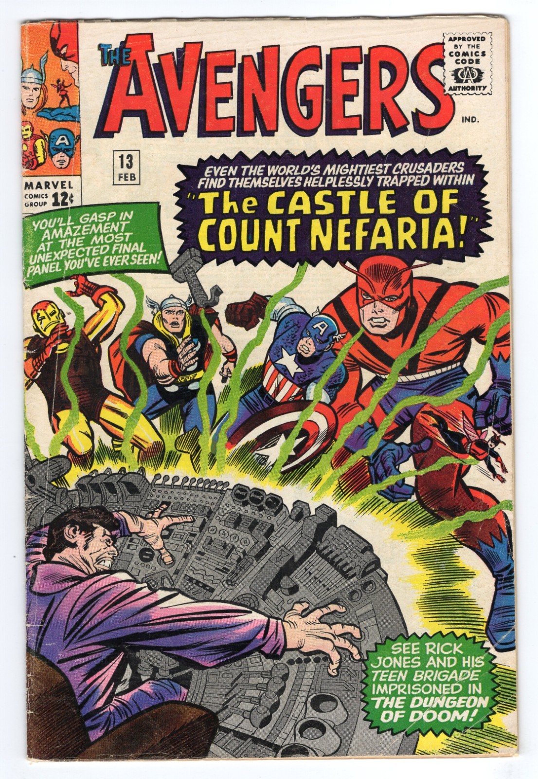 Avengers 13 1965 Marvel Comics VG+ 4.5 1st App Count Nefaria Iron Man Wasp Thor