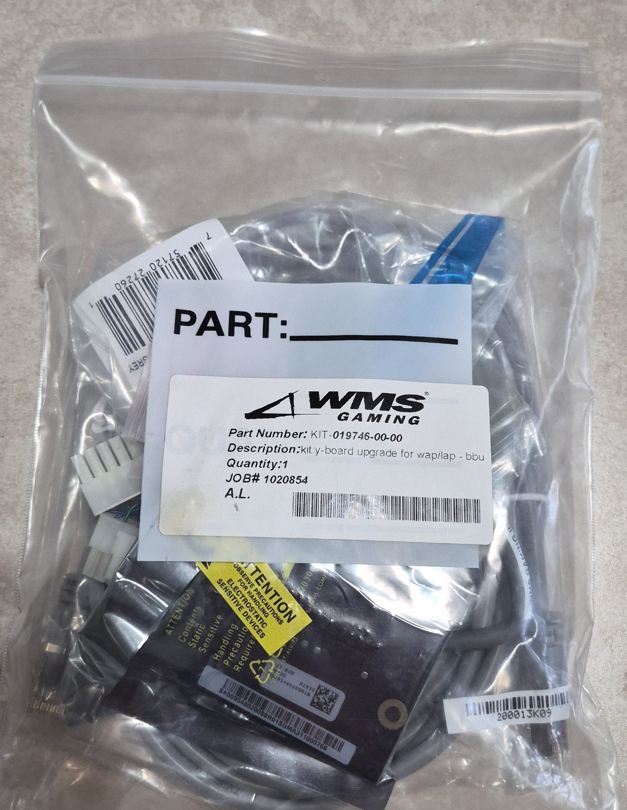WMS Gaming Y-Board Upgrade Kit KIT-019746-00-00 New Old Stock NOS
