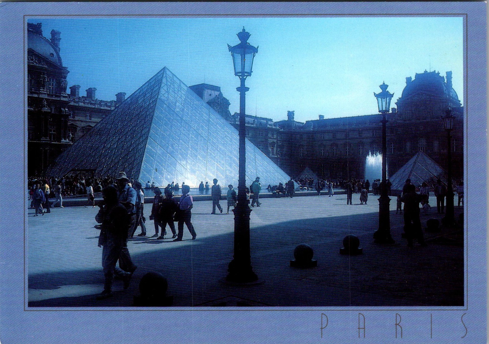 The Famous Louvre Pyramid in Paris France Vintage Postcard TPQ32