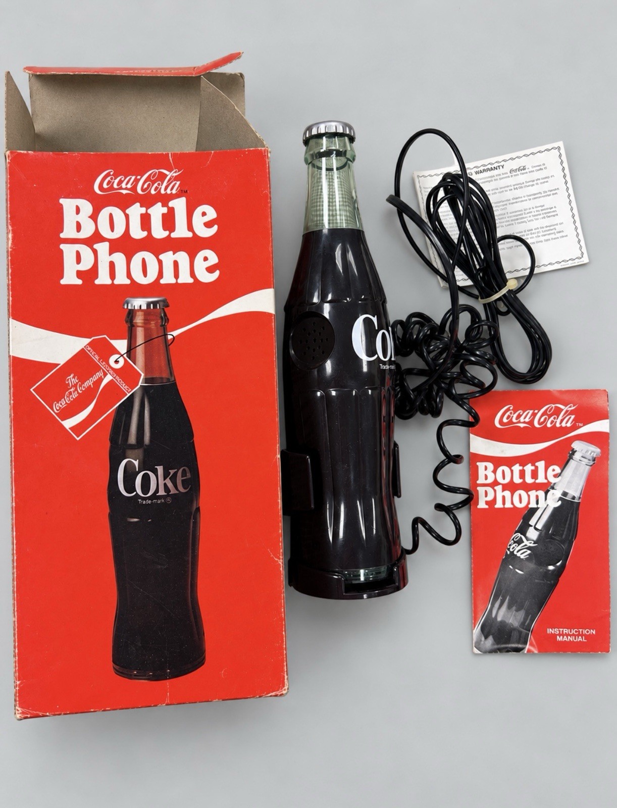 Vintage Coca-Cola Coke Bottle Phone Model 5000 ©1983 With Box & Manual Vintage Coca-Cola Coke Bottle Phone Model 5000 ©1983 With Box & Manual