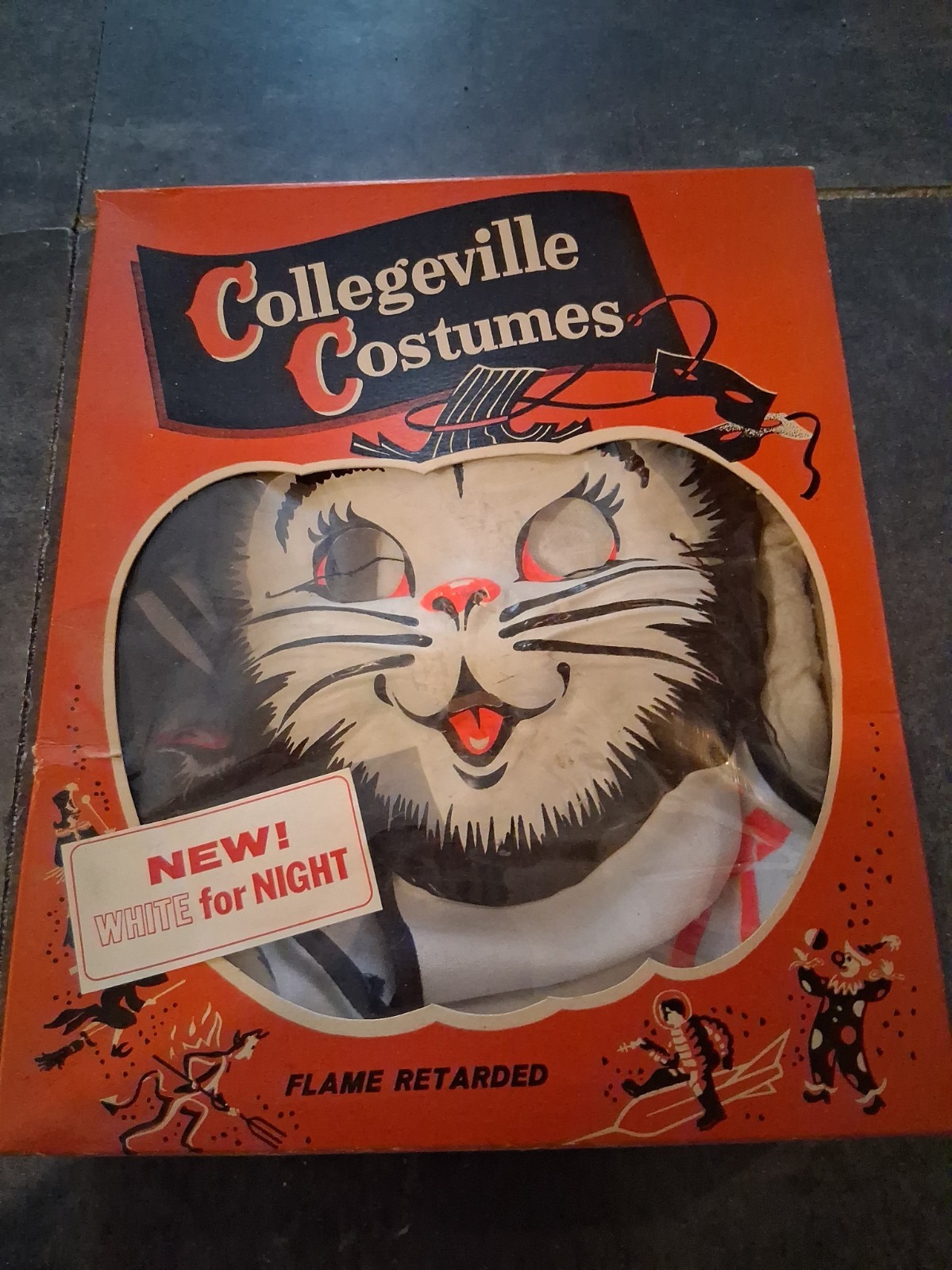 Tiny Tot BLACK CAT COLLeGEVILLE HALLOWEEN COSTUME Antique.in Original Box Tiny Tot BLACK CAT COLLeGEVILLE HALLOWEEN COSTUME Antique.in Original Box