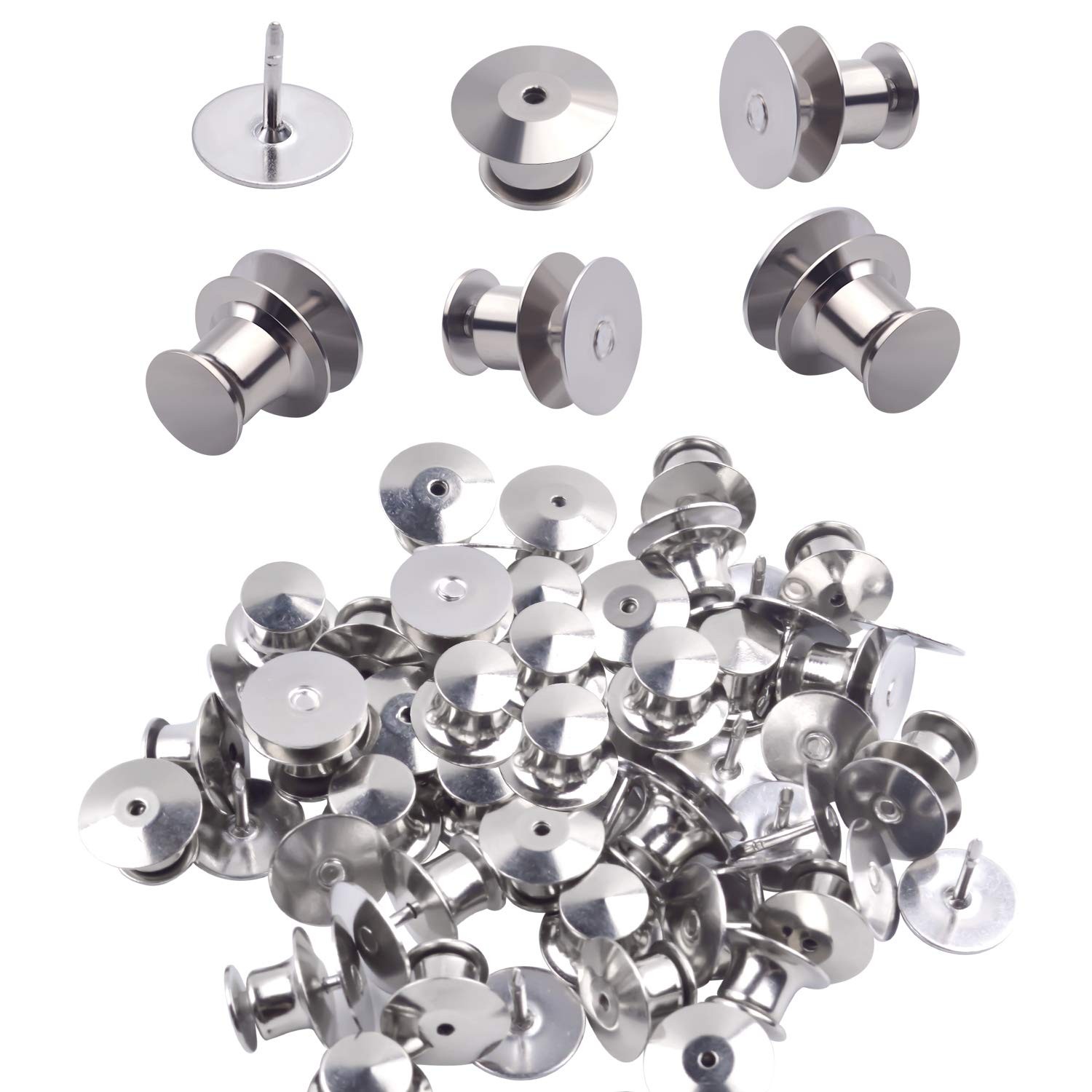 30 Piece Silver Tie Tack Pins Set with Clutch Back Tacks 10mm Blank Tie Tacks