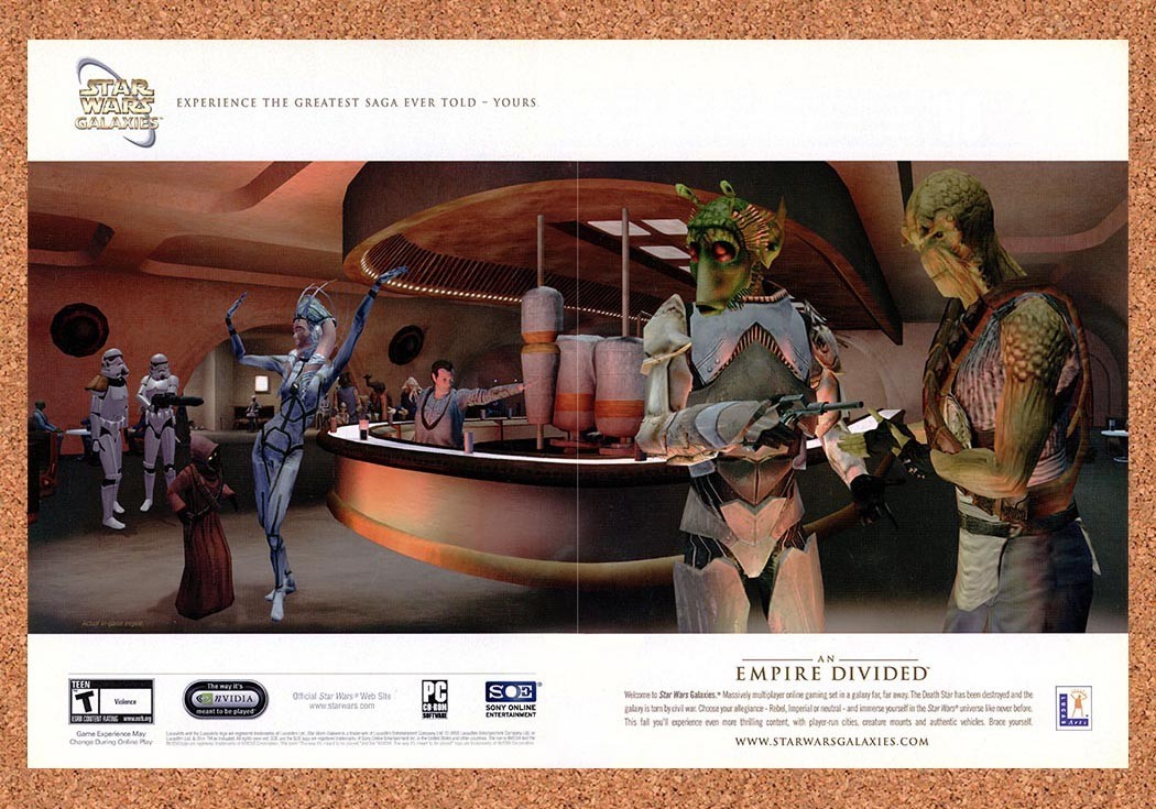 2003 Star Wars Galaxies An Empire Divided PC Original Ad / Promo v2 2003 Star Wars Galaxies An Empire Divided PC Original Ad / Promo v2