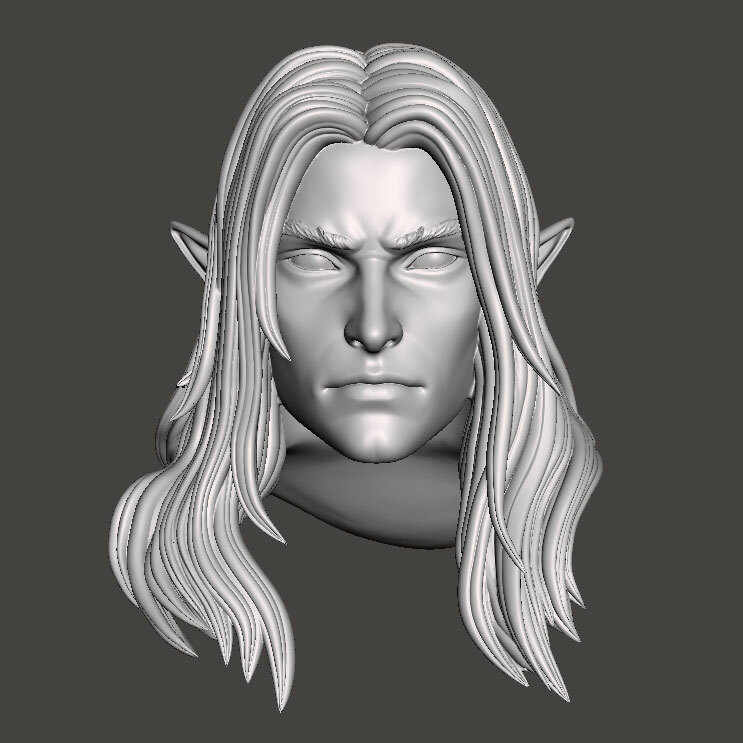 Drizzt Do'urden Drow elf custom head for Mythic Legions and other action figures