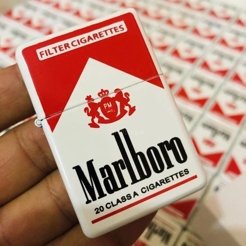 MARLBORO Metal Refillable Lighter Windproof Grinding Wheel Kerosene Lighter