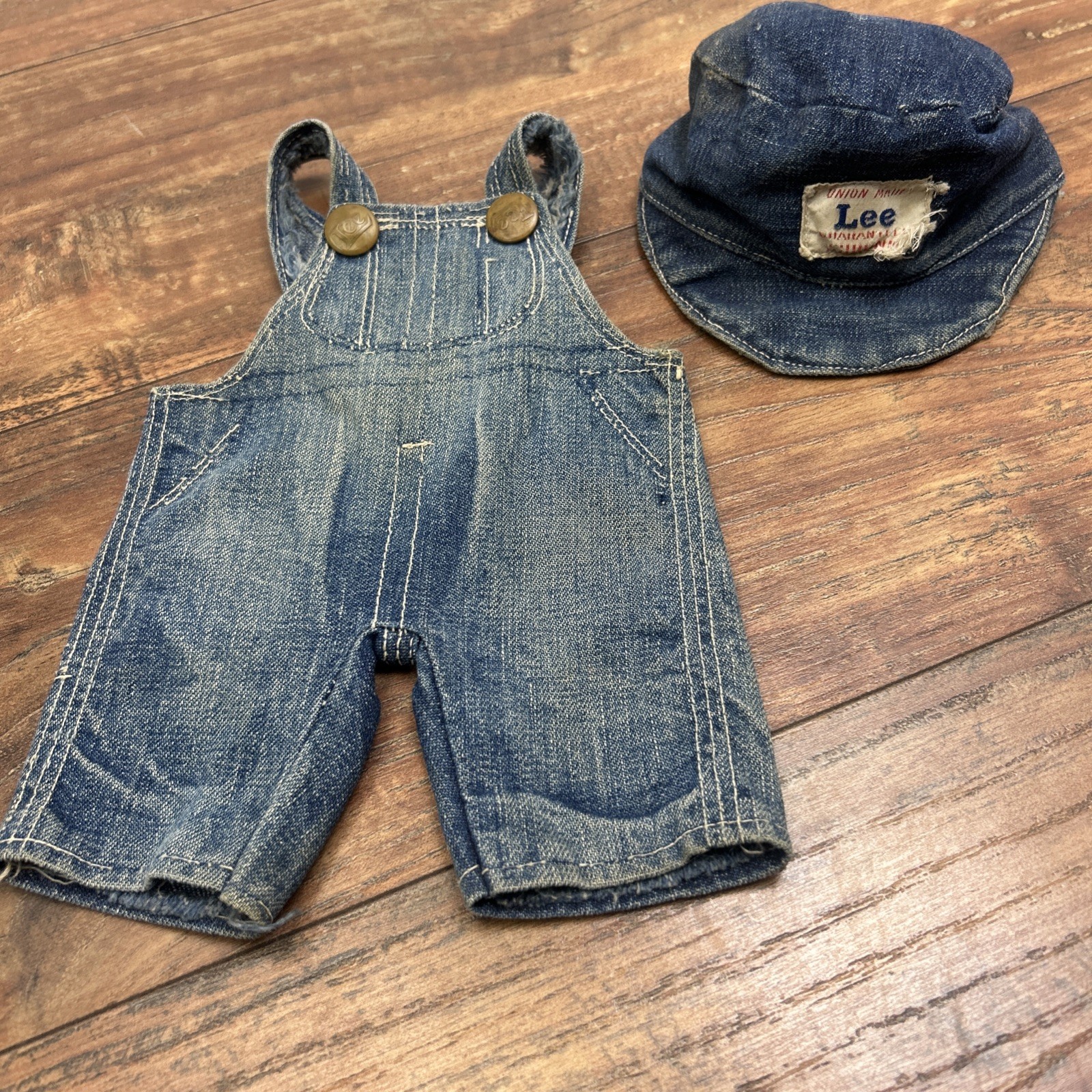 VTG Buddy Lee Doll Union Made Guaranteed Shrunk Overalls Denim Cap Hat Outfit VTG Buddy Lee Doll Union Made Guaranteed Shrunk Overalls Denim Cap Hat Outfit